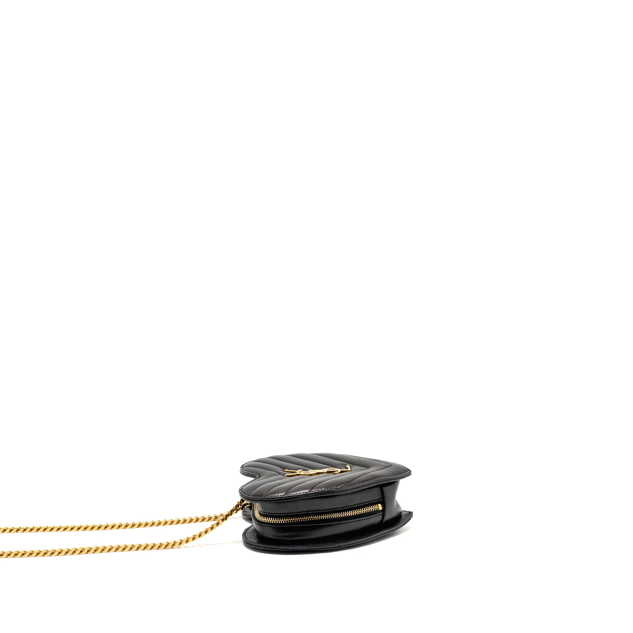 Saint Laurent/YSL Love Heart Chain Bag Lambskin Black GHW - Image 3