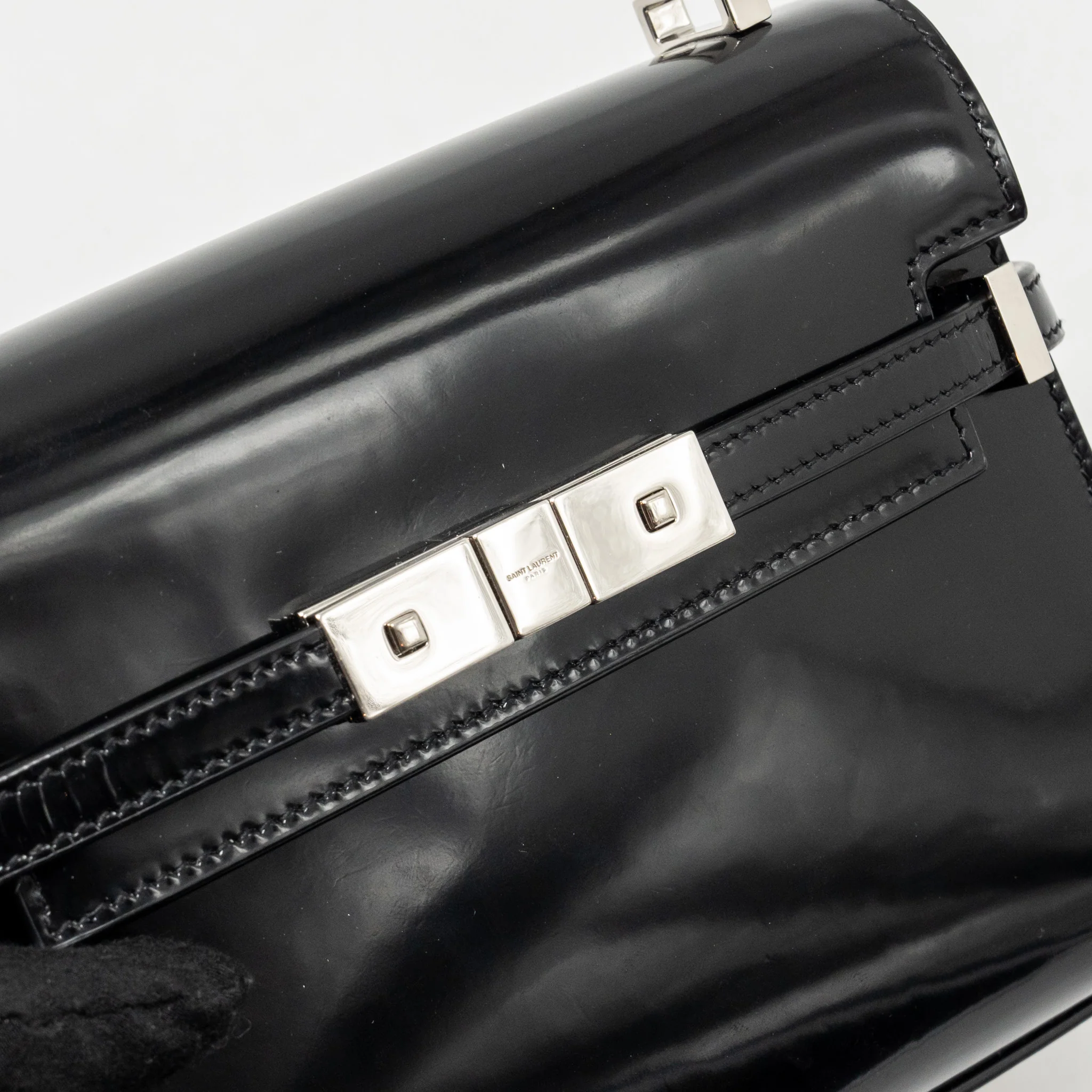 Saint laurent mini manhattan shoulder bag shiny calfskin black SHW - Image 10