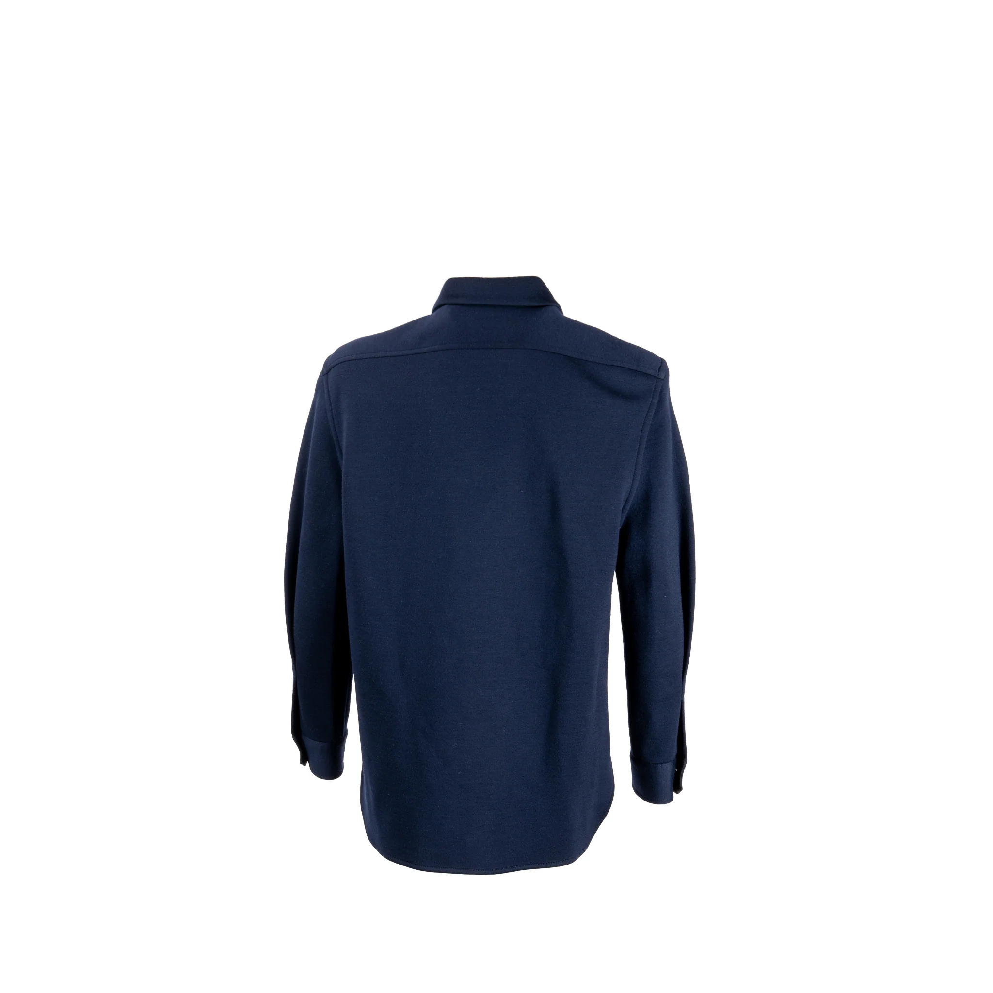 Saint Laurent size 38 embroidered monogram overshirt in wool dark blue - Image 3
