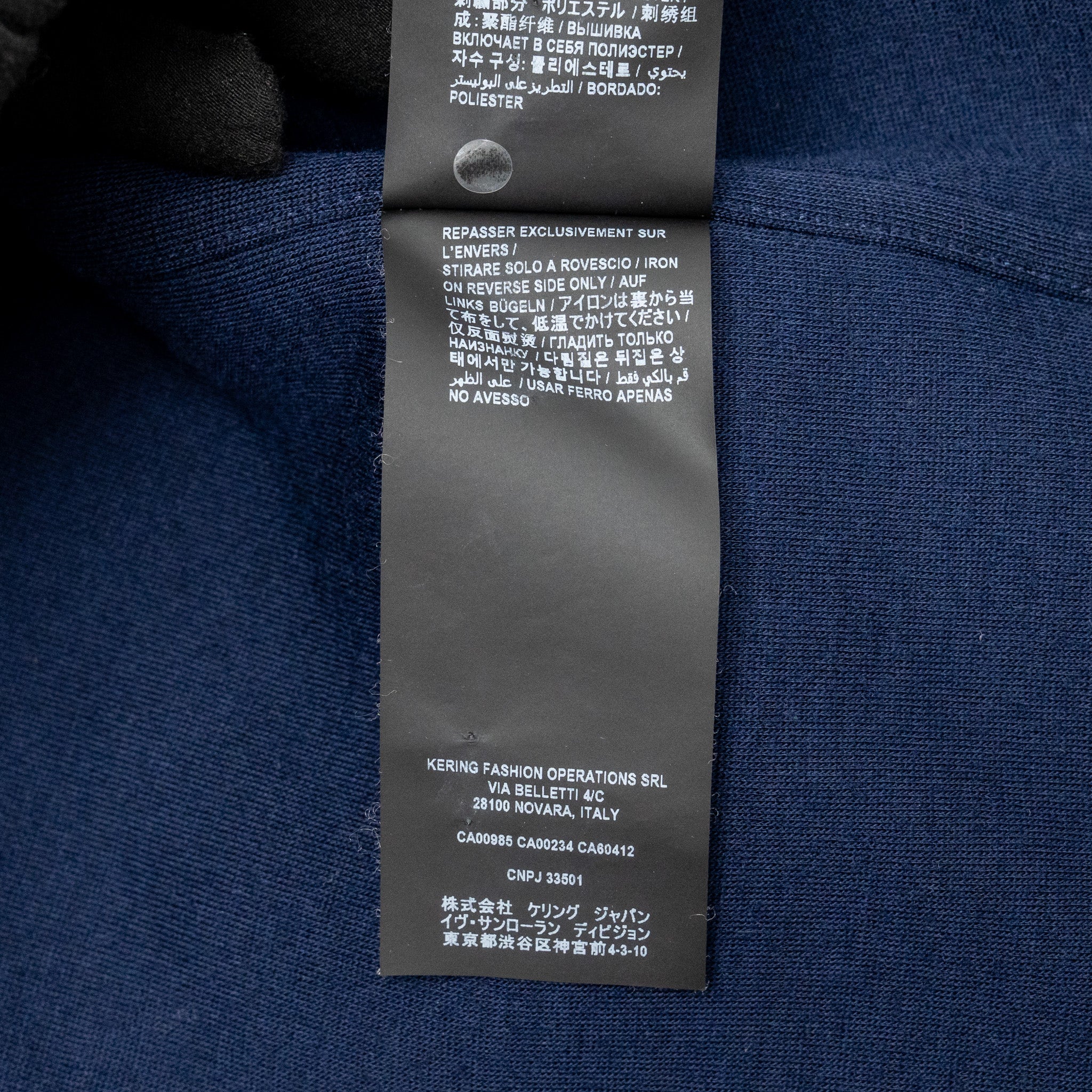 Saint Laurent size 38 embroidered monogram overshirt in wool dark blue - Image 9