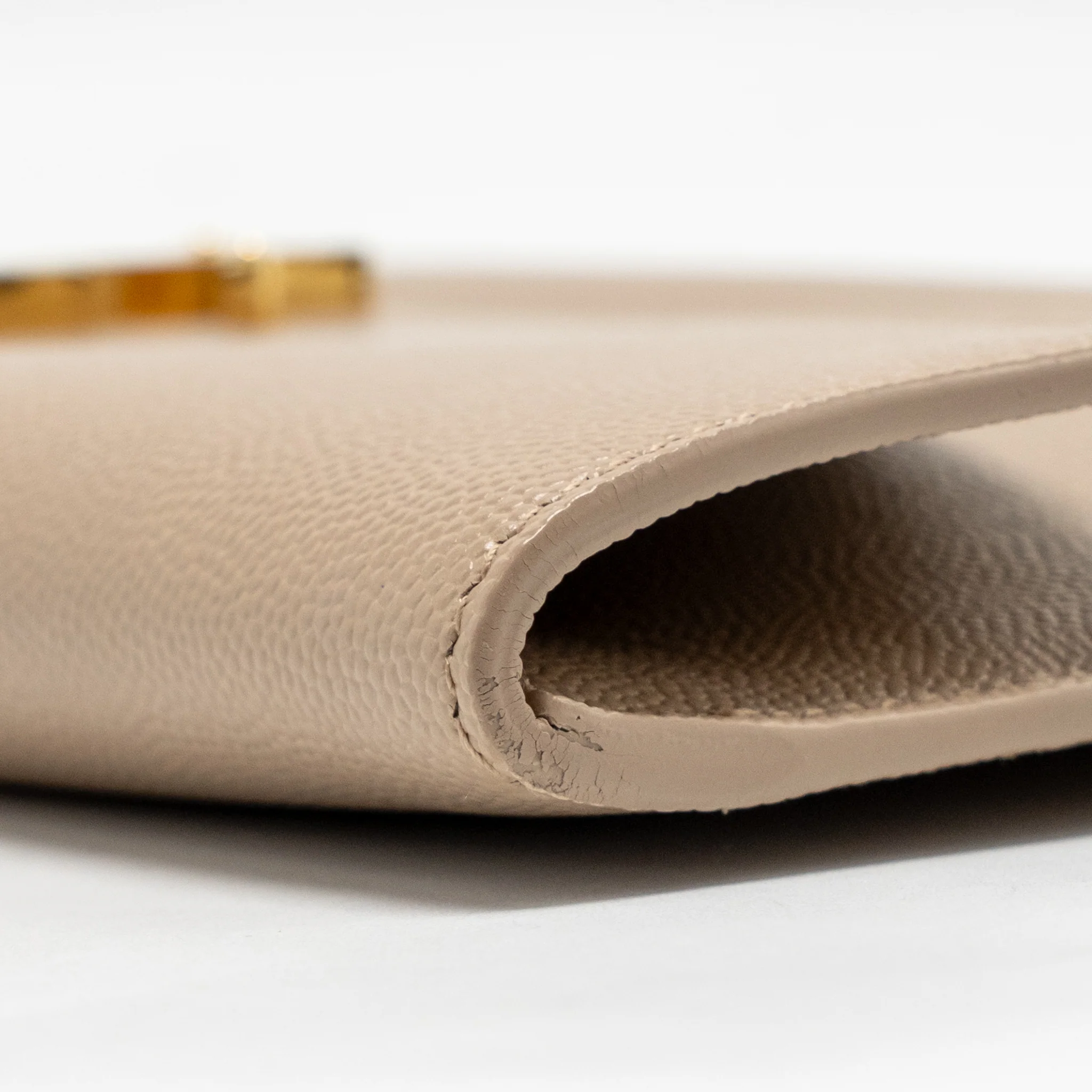 Saint laurent Uptown clutch grained calfskin beige GHW - Image 8