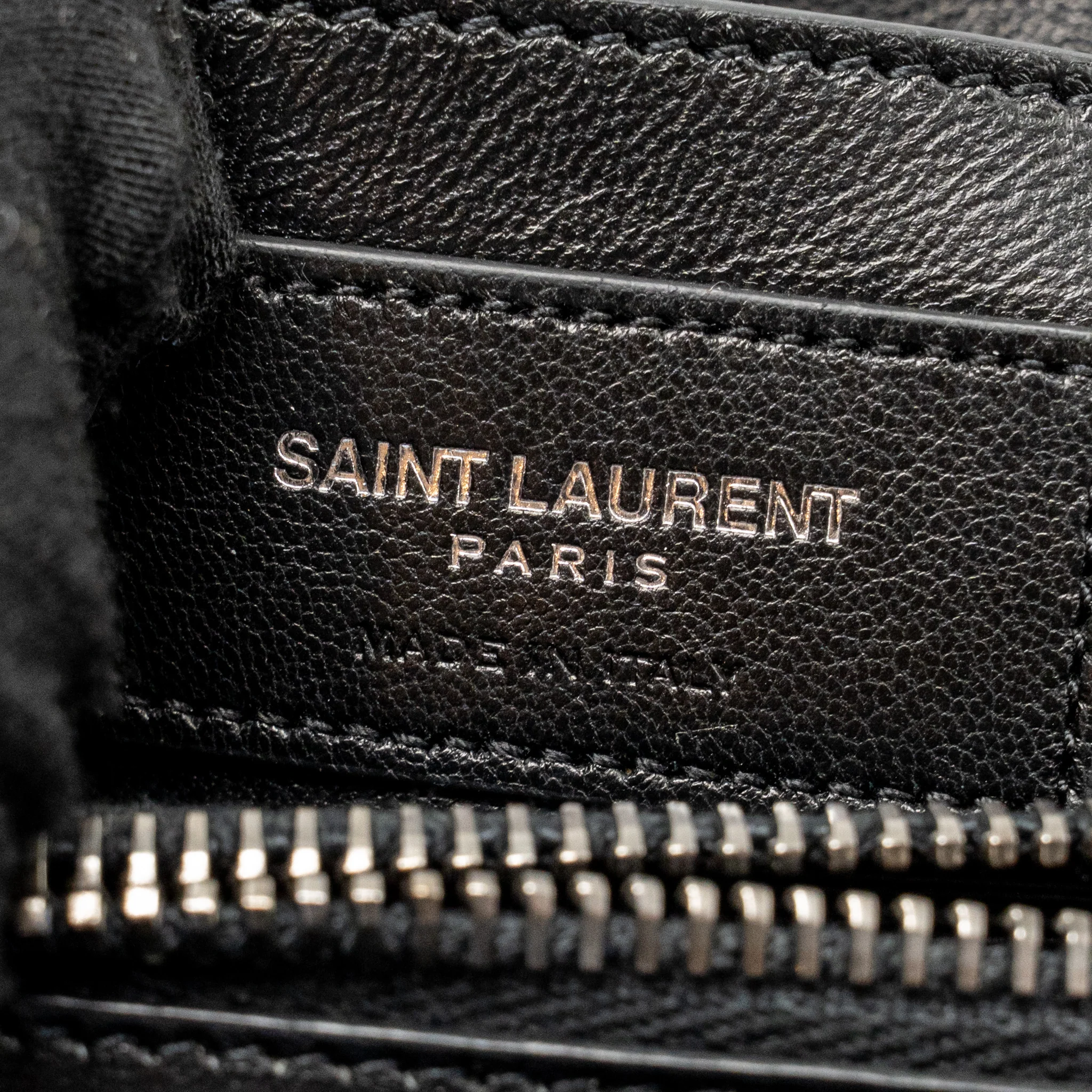 Saint Laurent/YSL Medium Chevron Fringe College Bag Suede Black Ruthenium Hardware - Image 16