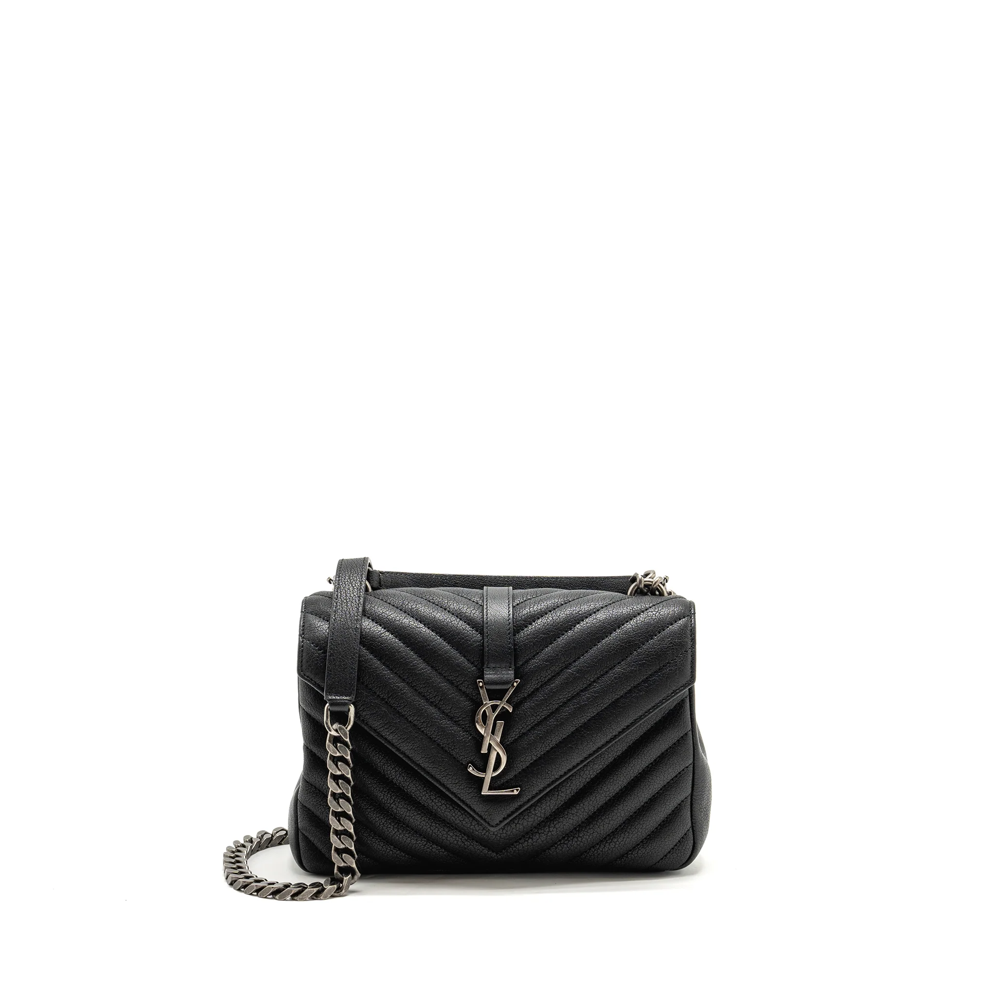 Saint Laurent/YSL Medium College Bag Lambskin Black SHW
