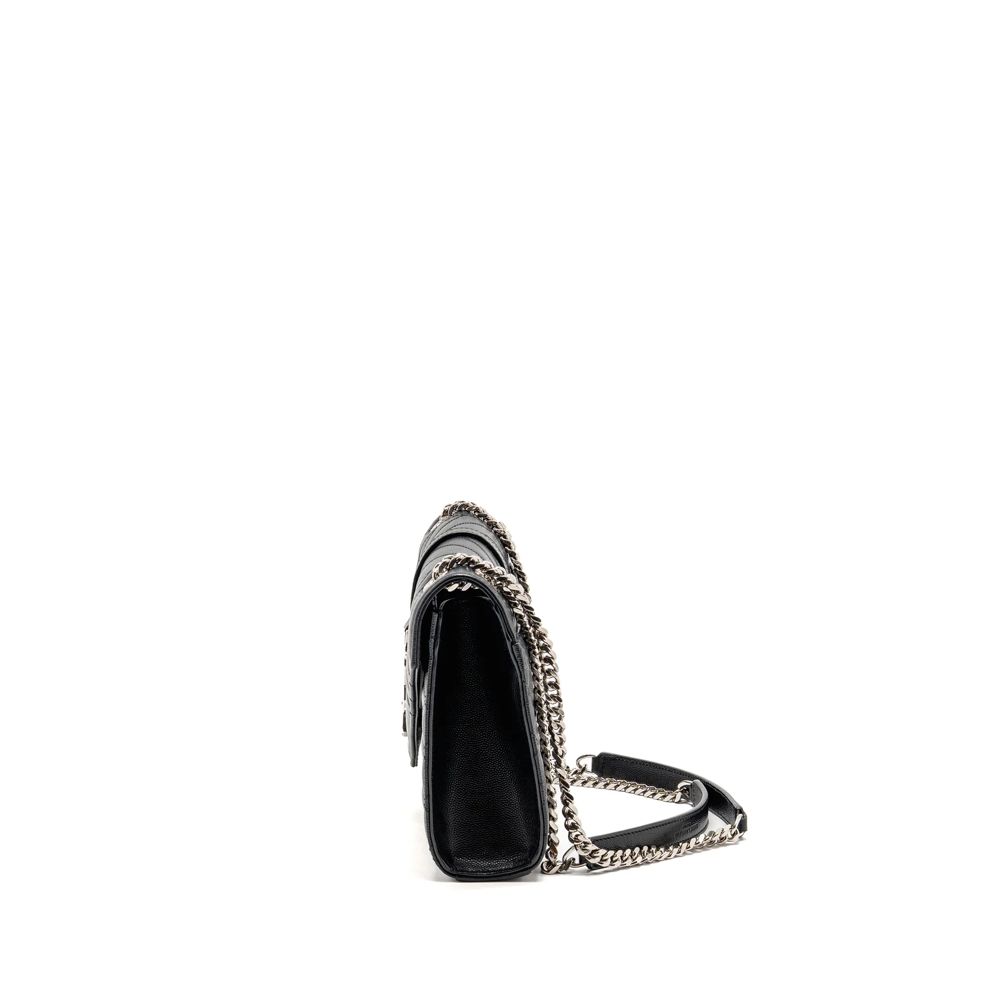 Saint Laurent/YSL Medium envelop bag grained calfskin black SHW - Image 4