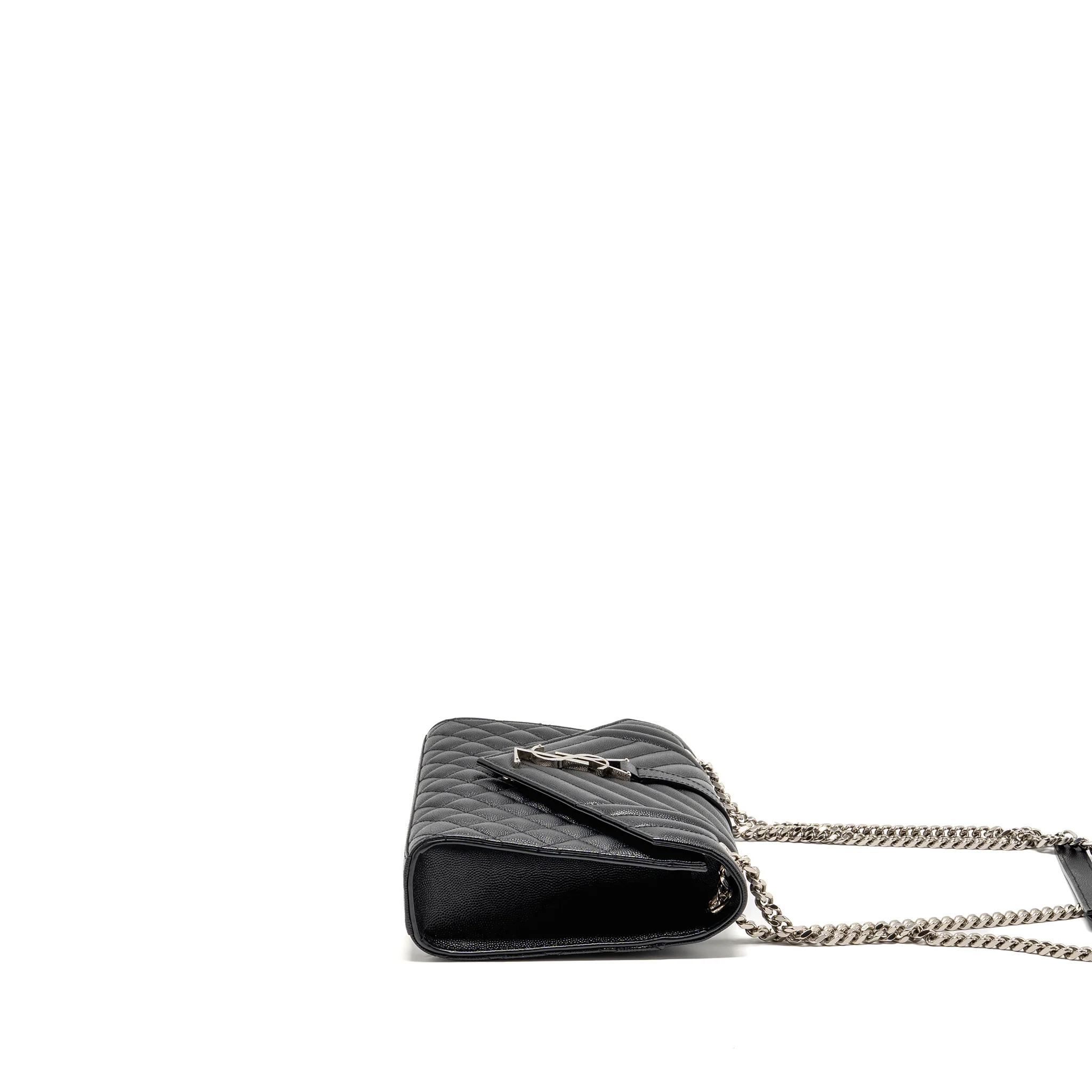 Saint Laurent/Ysl Medium Envelop Bag Grained Calfskin Black SHW - Image 4