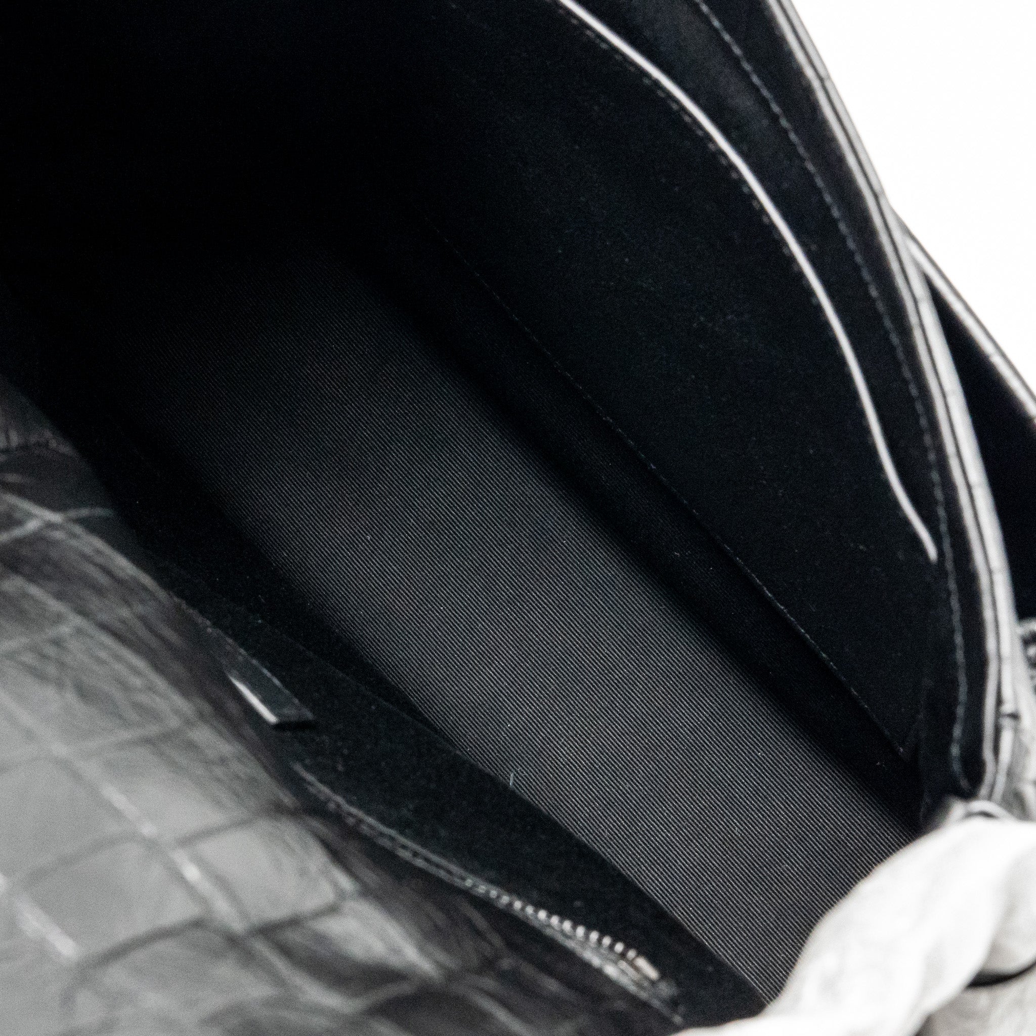 Saint Laurent / YSL Medium Niki Bag Crocodile-Embossed Black Calfskin Black Hardware - Image 15