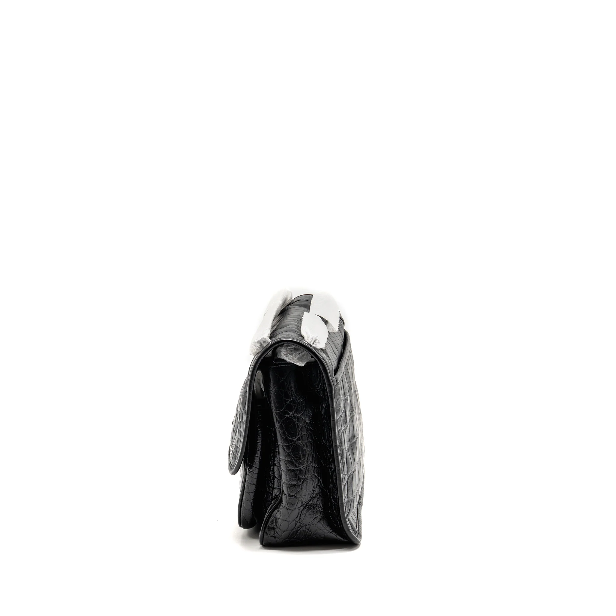 Saint Laurent / YSL Medium Niki Bag Crocodile-Embossed Black Calfskin Black Hardware - Image 4