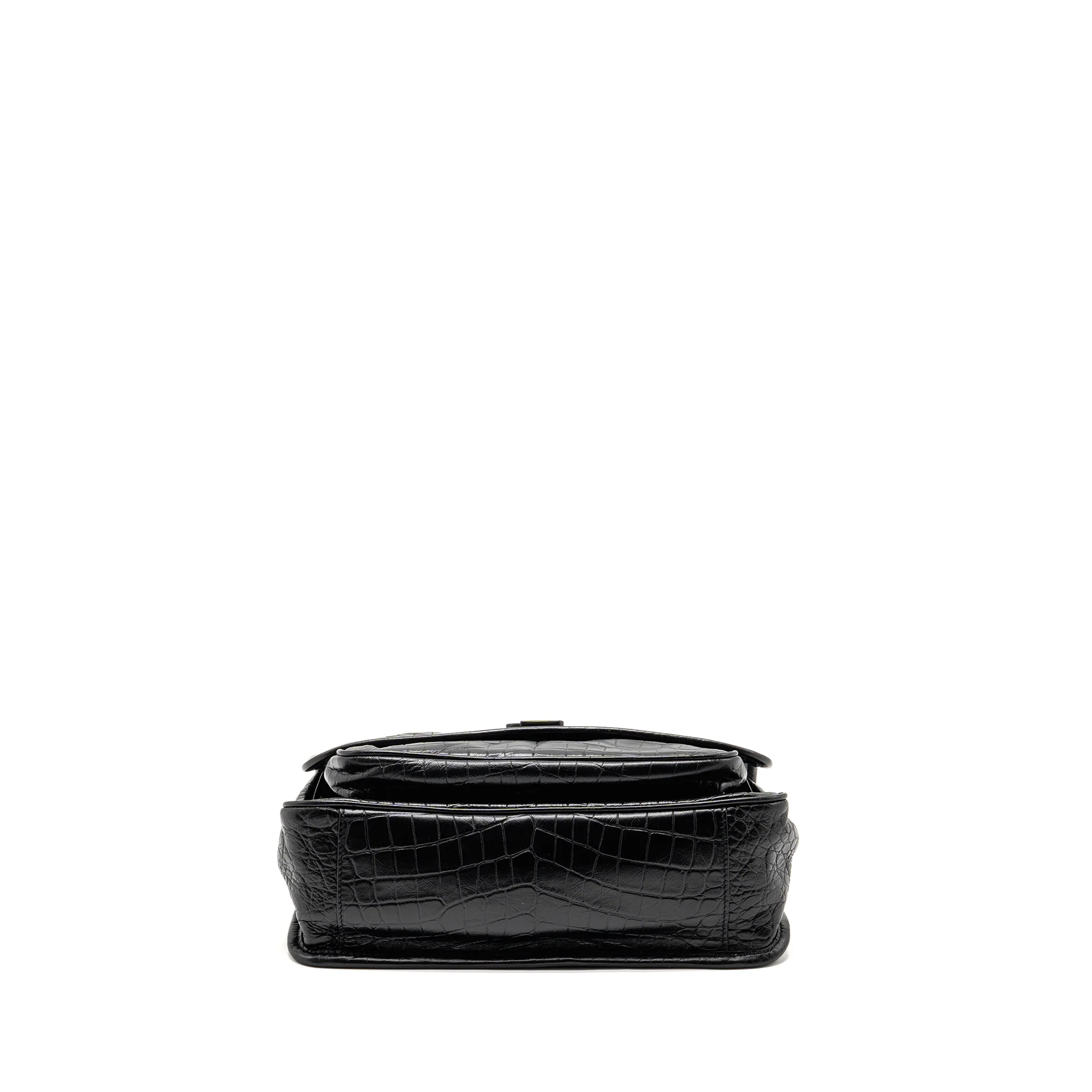 Saint Laurent / YSL Medium Niki Bag Crocodile-Embossed Black Calfskin Black Hardware - Image 5