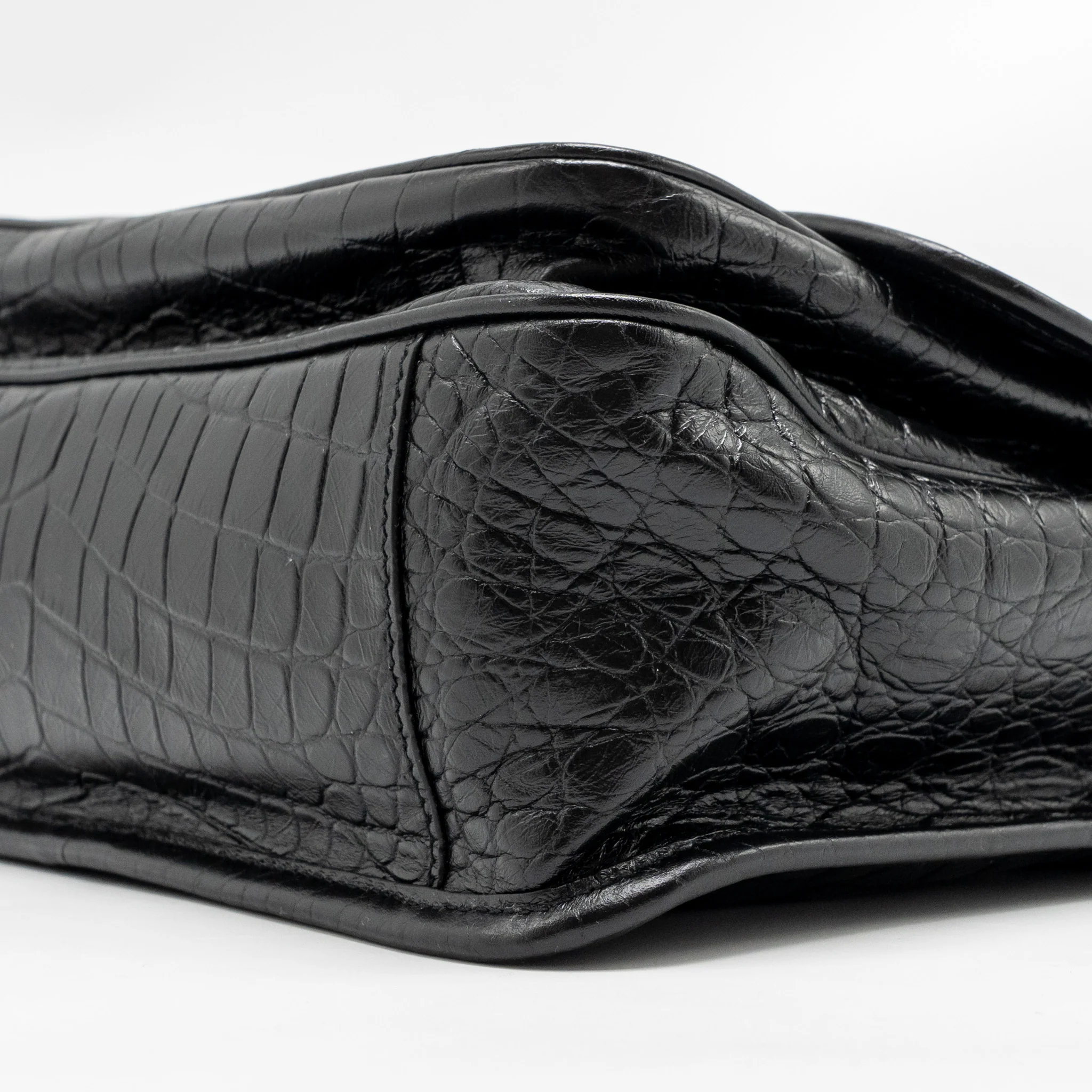 Saint Laurent / YSL Medium Niki Bag Crocodile-Embossed Black Calfskin Black Hardware - Image 7