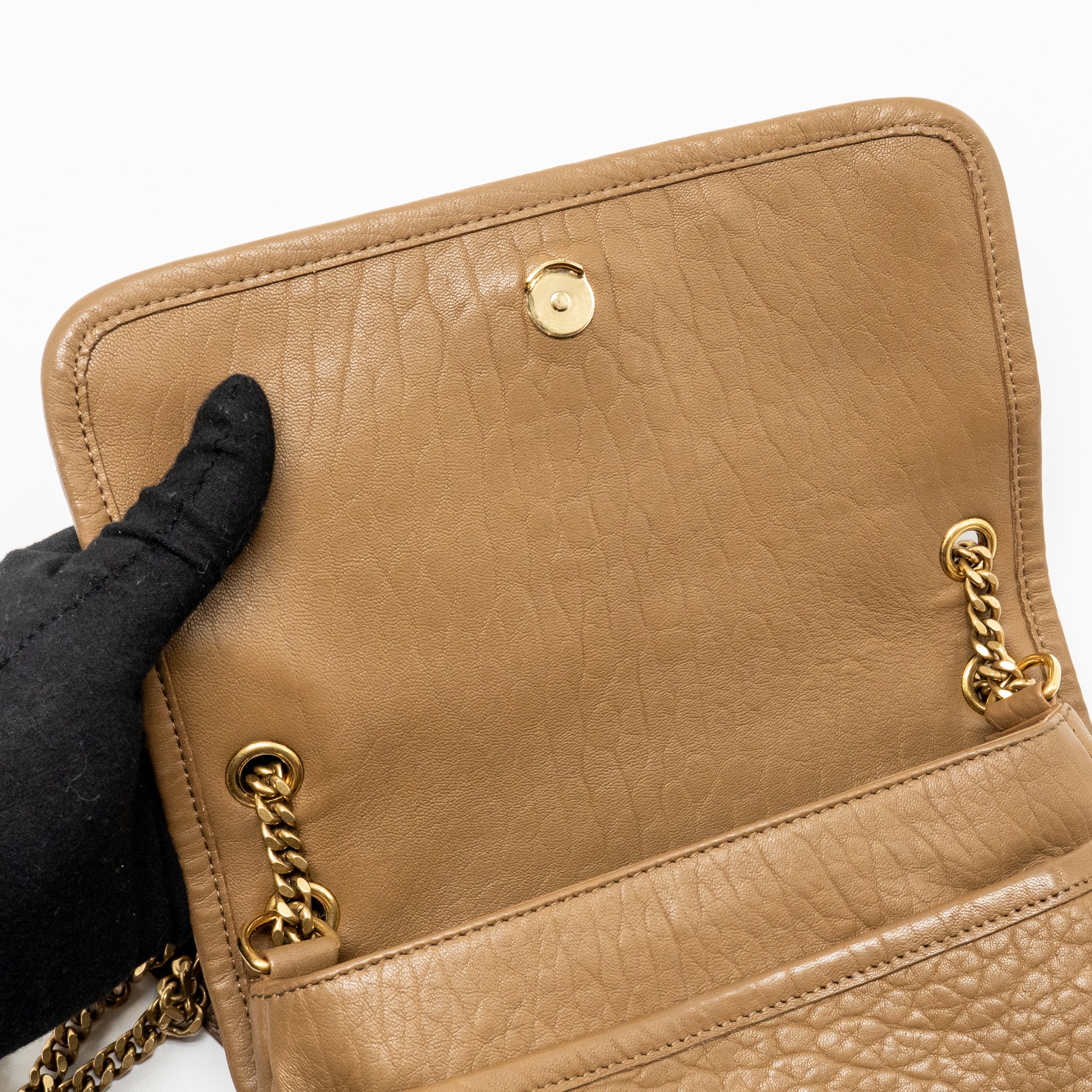 Saint Laurent/YSL Niki Baby Grained Lambskin Dark Cork GHW - Image 13