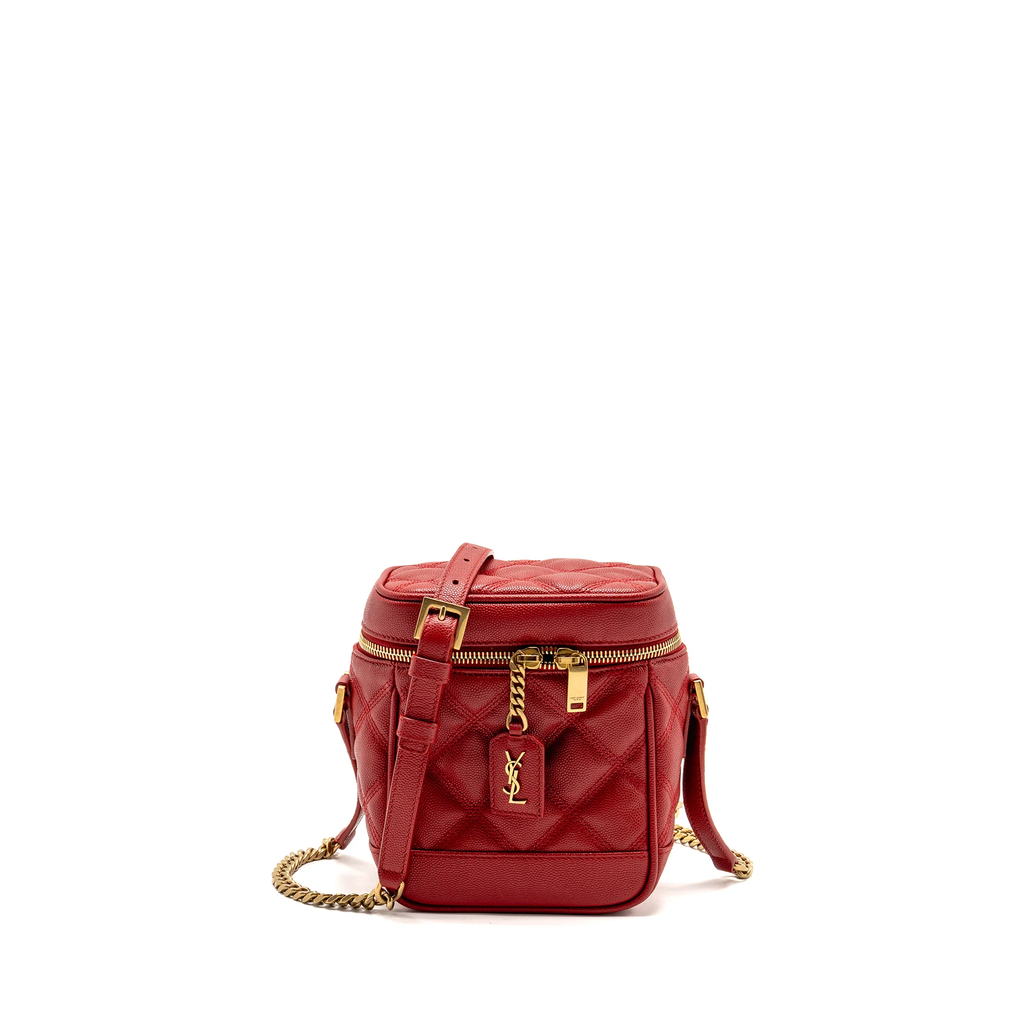 Saint laurent/YSL Paris 80’s quilted vanity crossbody bag calfskin red GHW