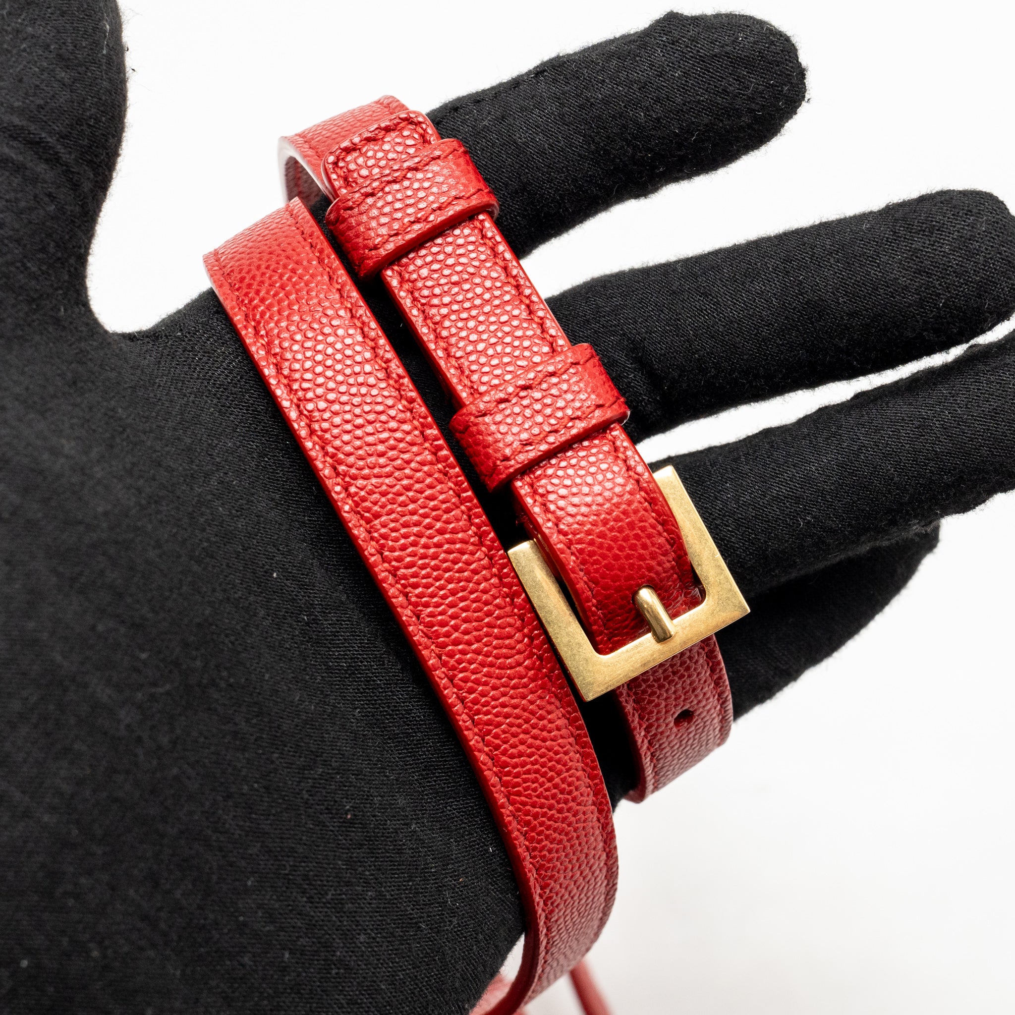 Saint laurent/YSL Paris 80’s quilted vanity crossbody bag calfskin red GHW - Image 18