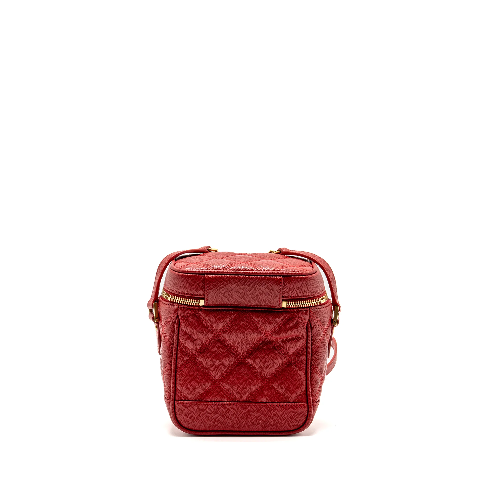 Saint laurent/YSL Paris 80’s quilted vanity crossbody bag calfskin red GHW - Image 2