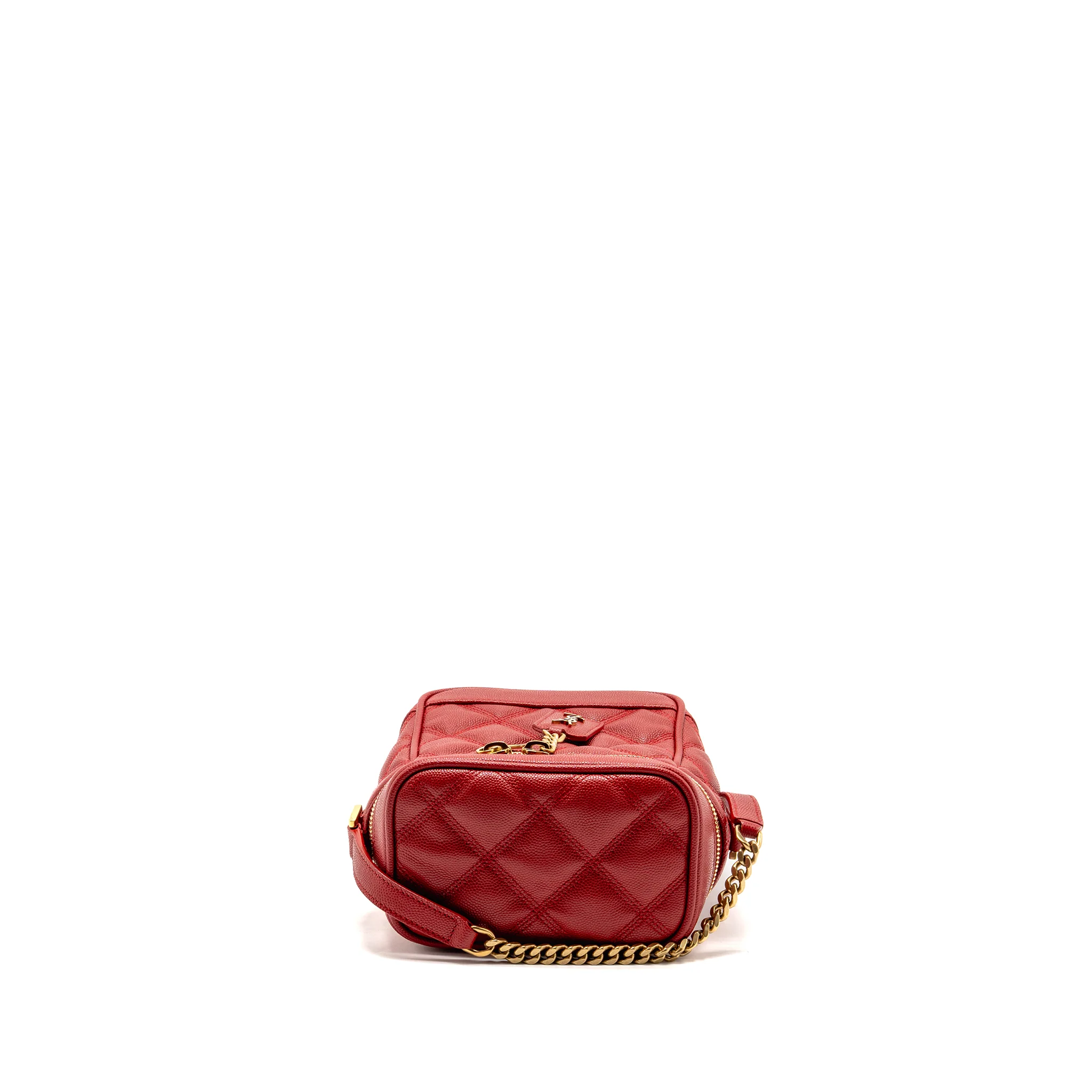 Saint laurent/YSL Paris 80’s quilted vanity crossbody bag calfskin red GHW - Image 5