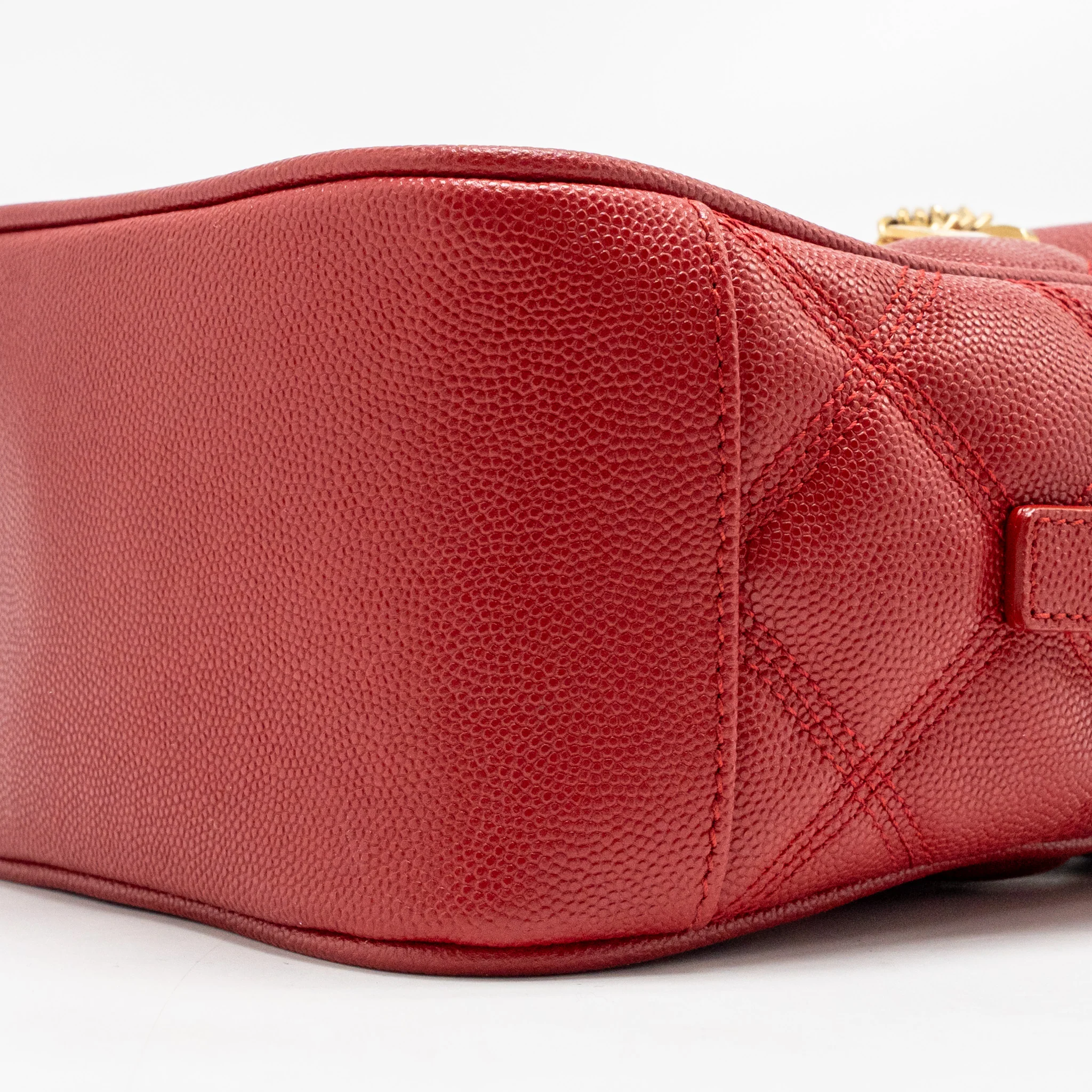 Saint laurent/YSL Paris 80’s quilted vanity crossbody bag calfskin red GHW - Image 8