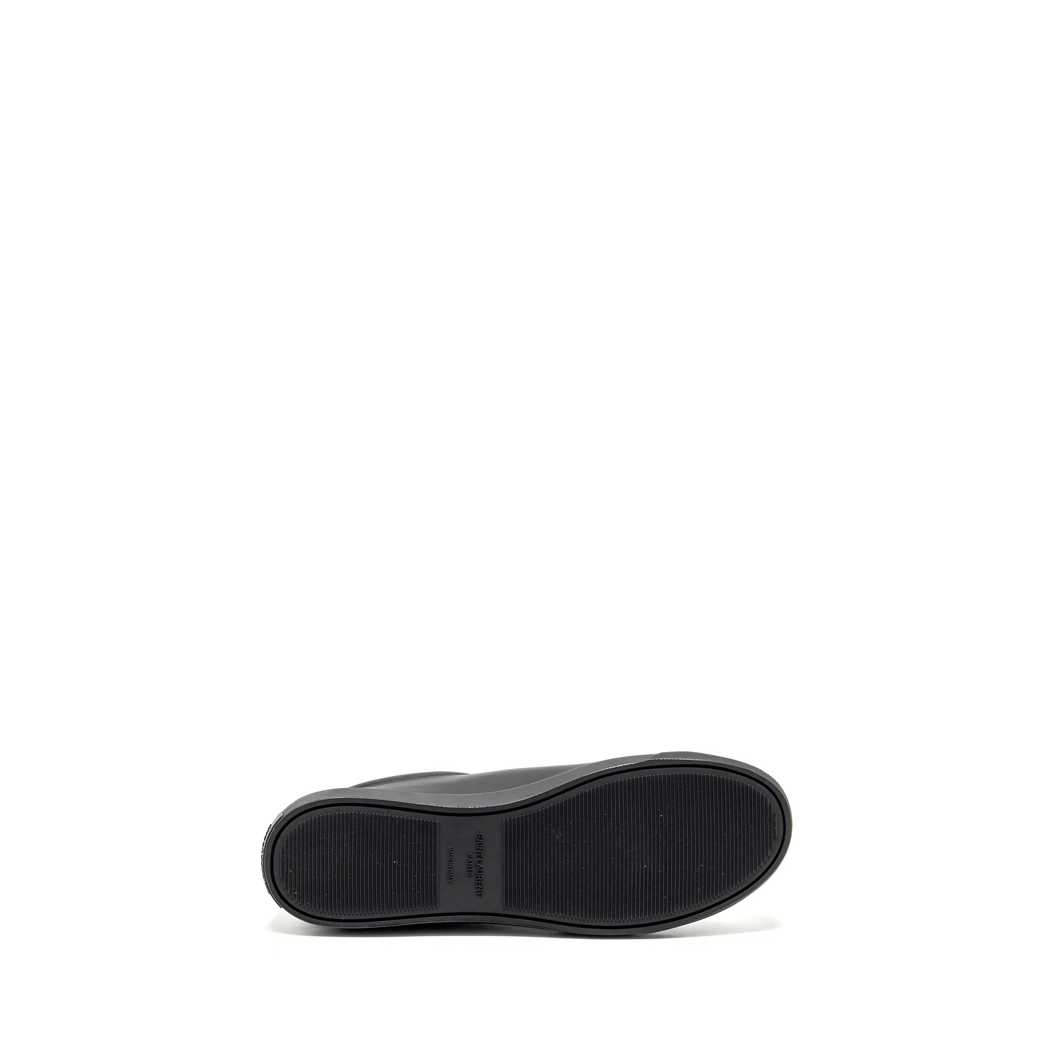 Saint Laurent/YSL Size 43 Andy Low Top Sneakers Leather Black/Gold - Image 6
