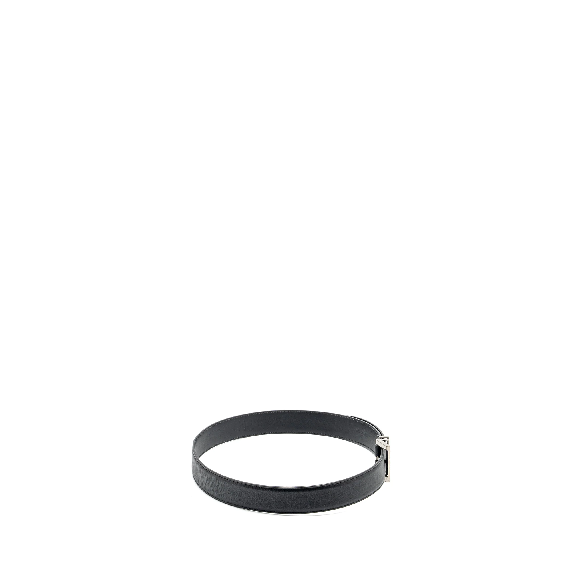 Saint Laurent/YSL Size 80 Cassandre Belt Square Buckle Calfskin Black SHW - Image 3