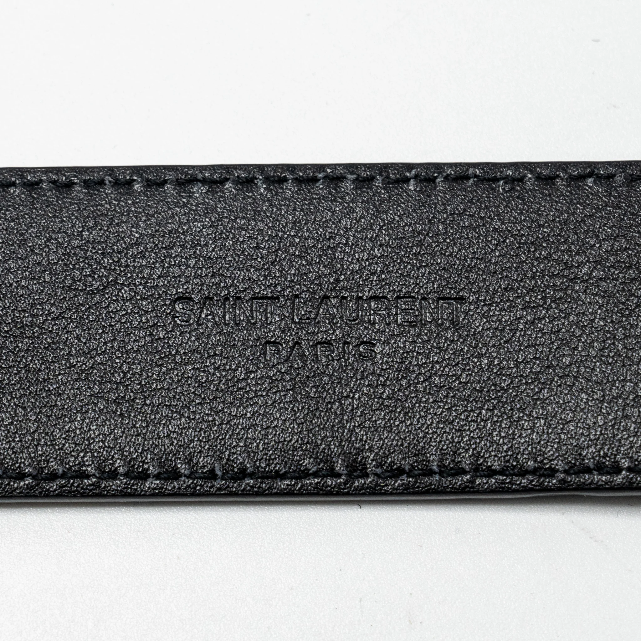 Saint Laurent/YSL Size 80 Cassandre Belt Square Buckle Calfskin Black SHW - Image 7