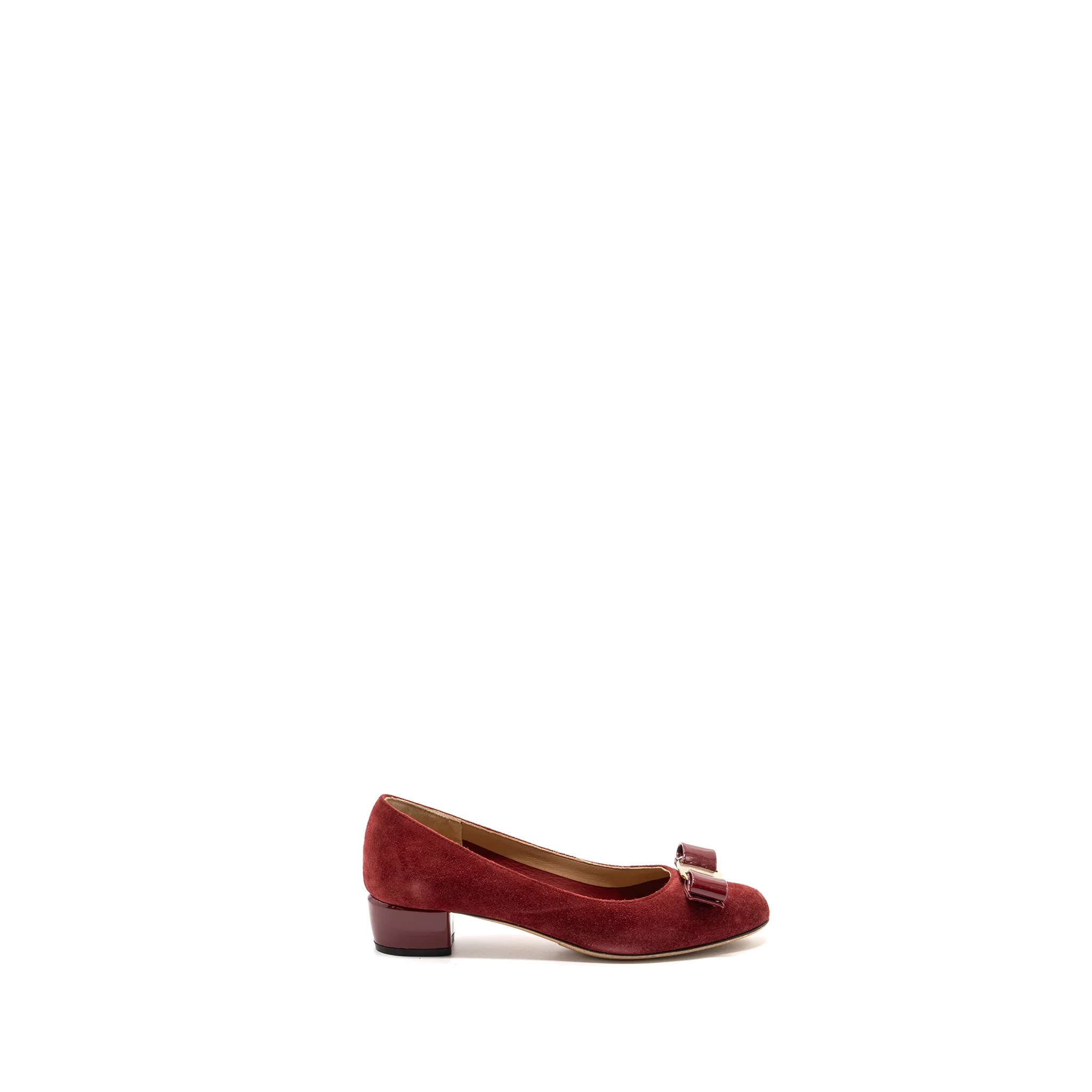 Salvatore Ferragamo Size 5.5 My Muse Suede/Patent Red GHW - Image 5