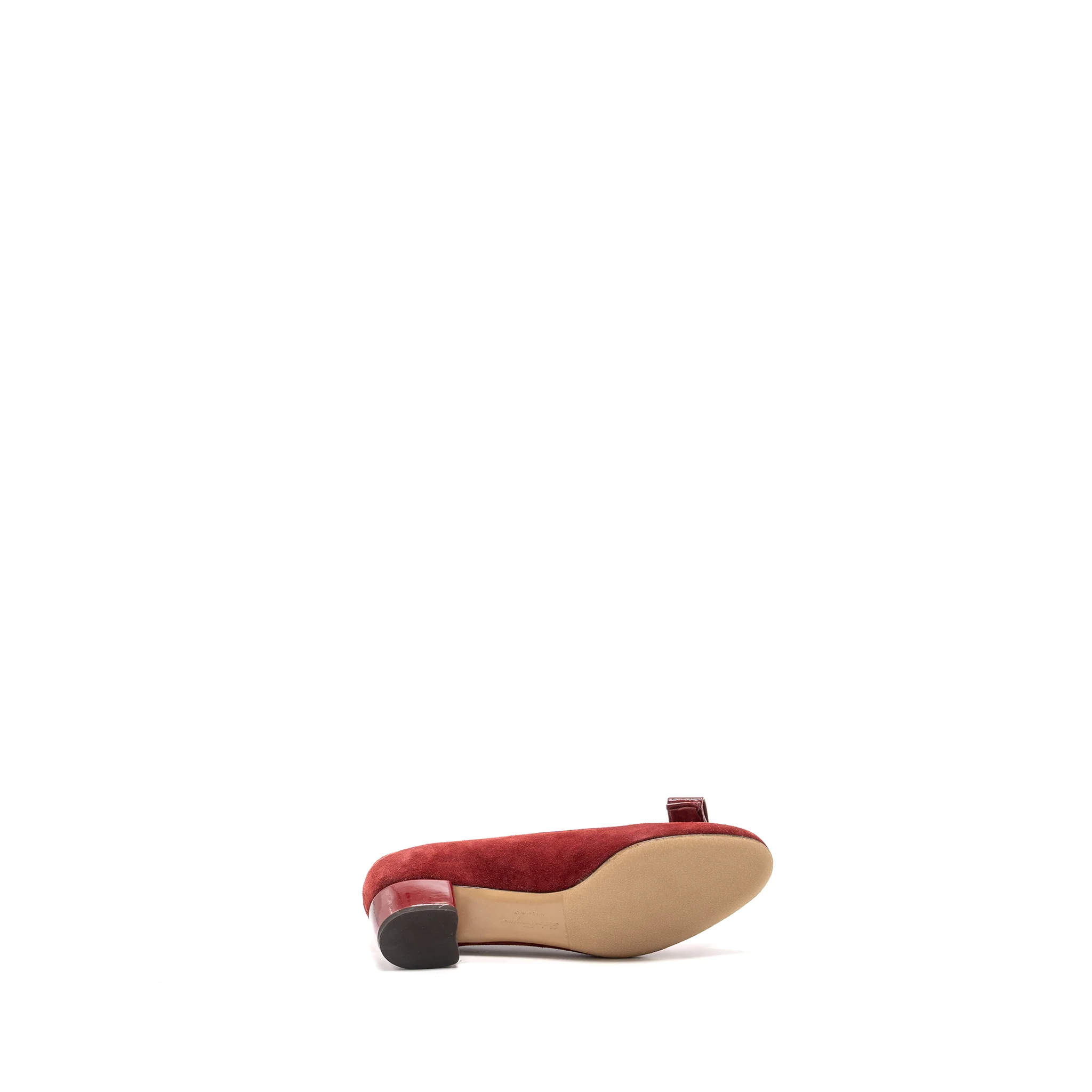 Salvatore Ferragamo Size 5.5 My Muse Suede/Patent Red GHW - Image 6