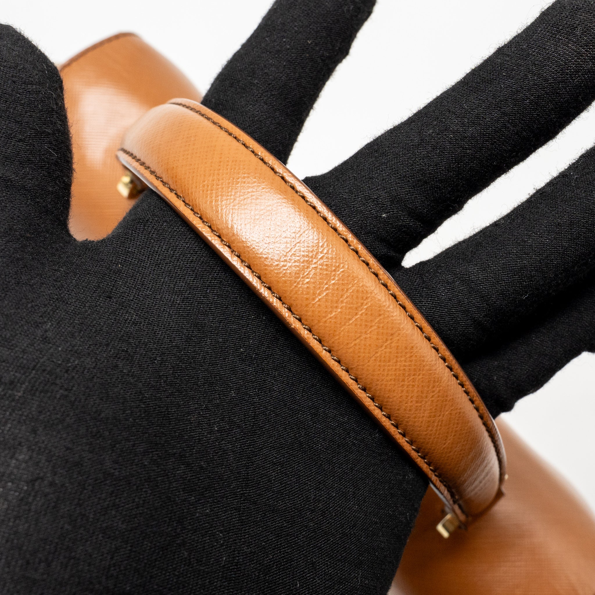 Salvatore Ferragamo Top Handle Gancini Bag Calfskin Tan GHW - Image 12