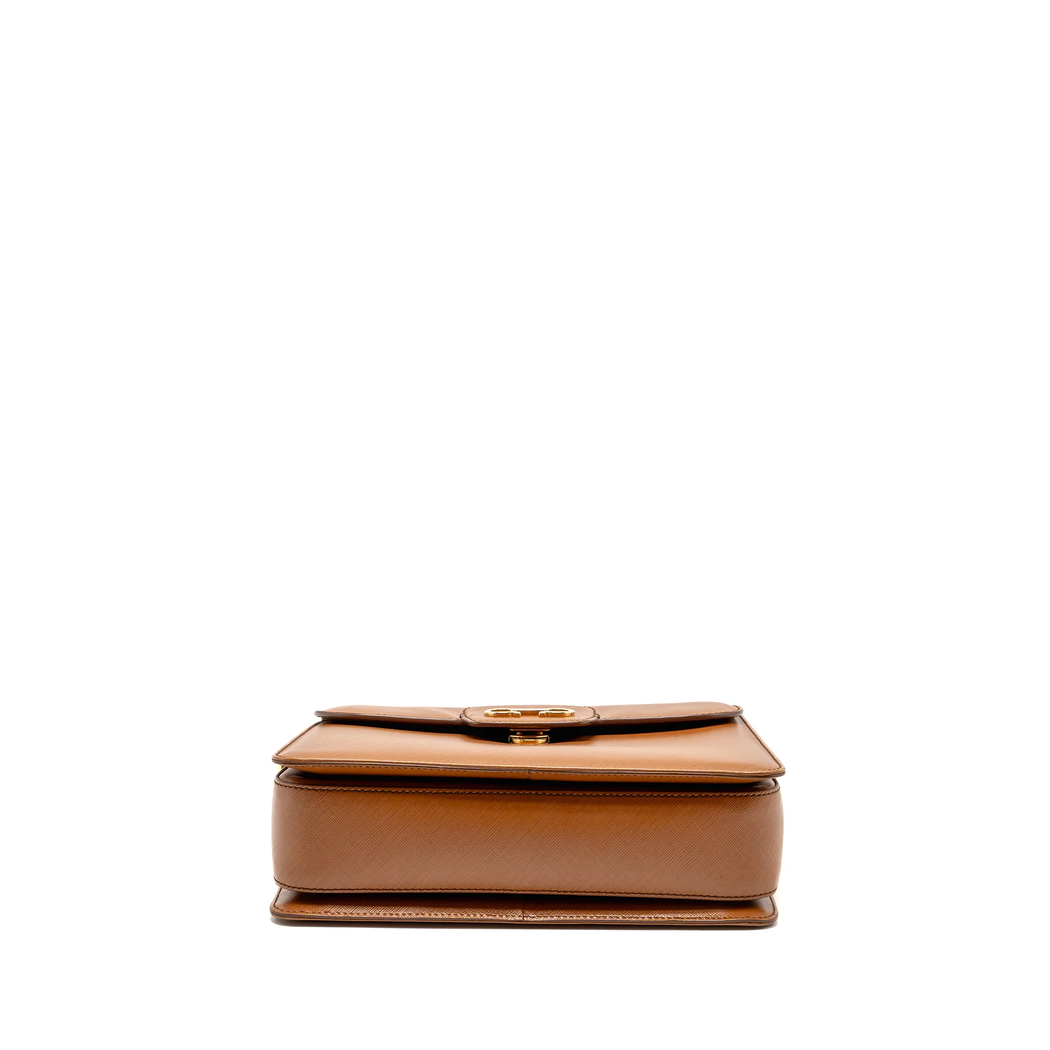 Salvatore Ferragamo Top Handle Gancini Bag Calfskin Tan GHW - Image 5