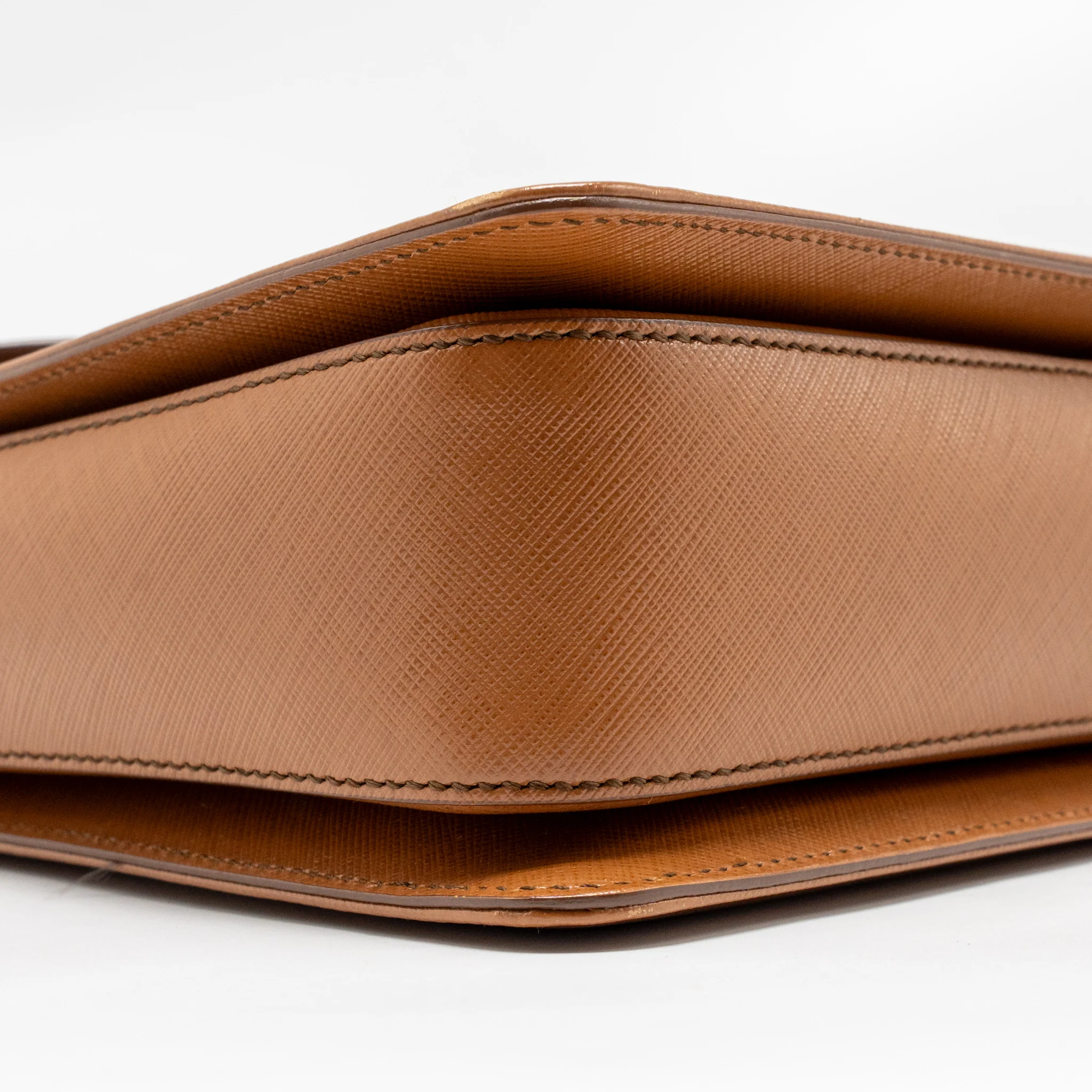 Salvatore Ferragamo Top Handle Gancini Bag Calfskin Tan GHW - Image 6