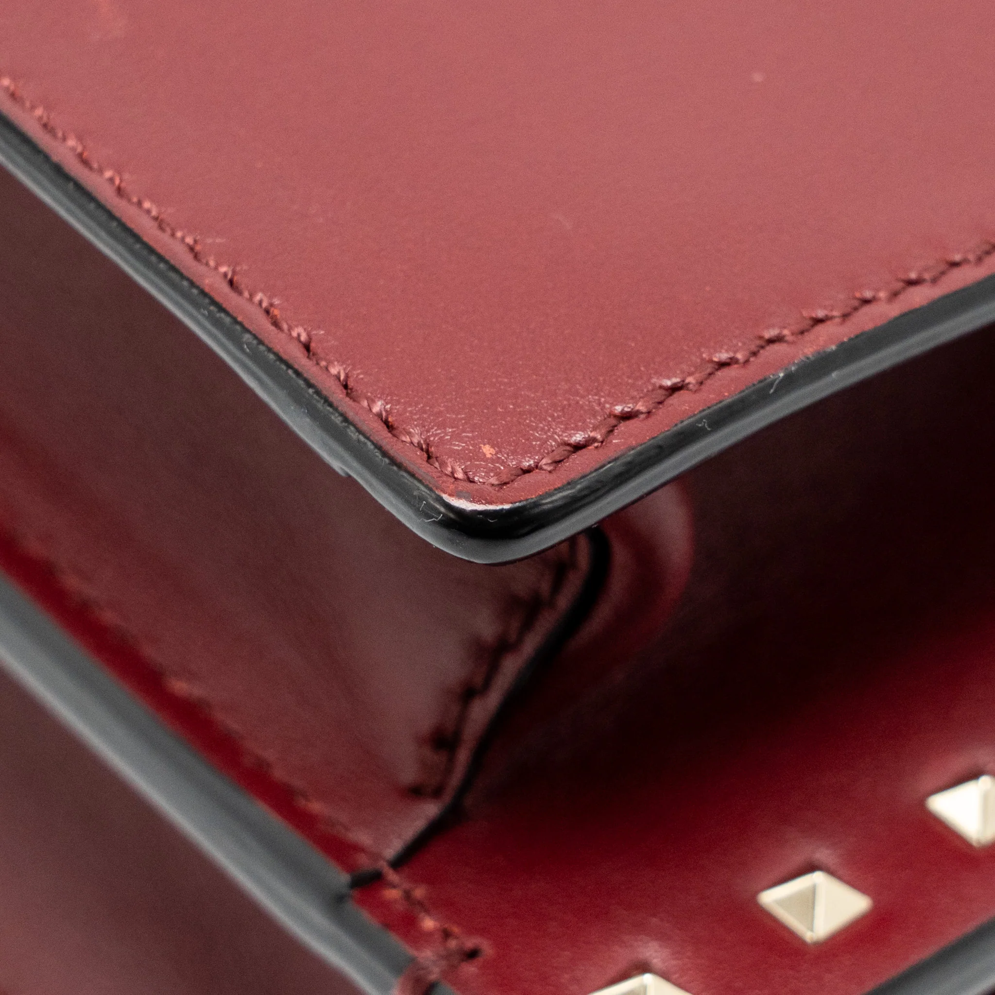 Valentino Garavani Rockstud Flap Bag Calfskin Red GHW - Image 11