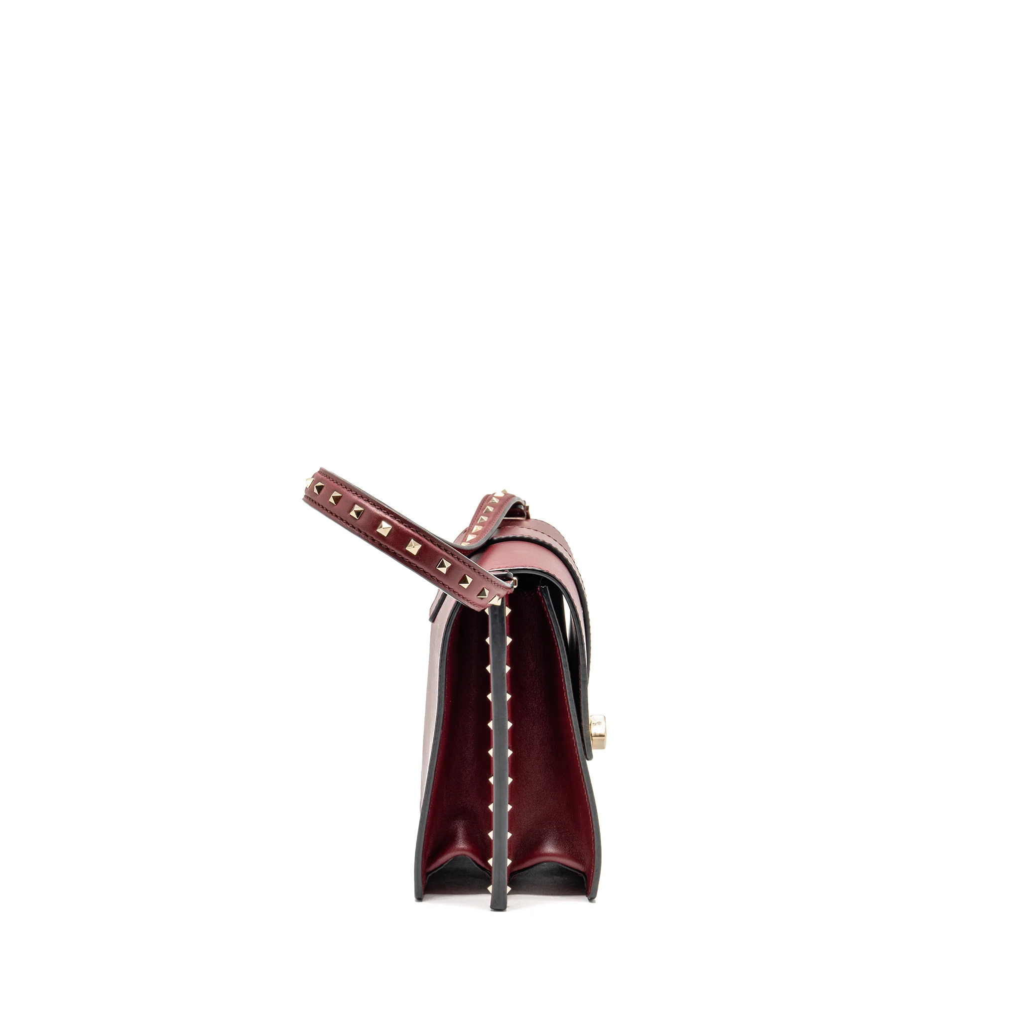 Valentino Garavani Rockstud Flap Bag Calfskin Red GHW - Image 3
