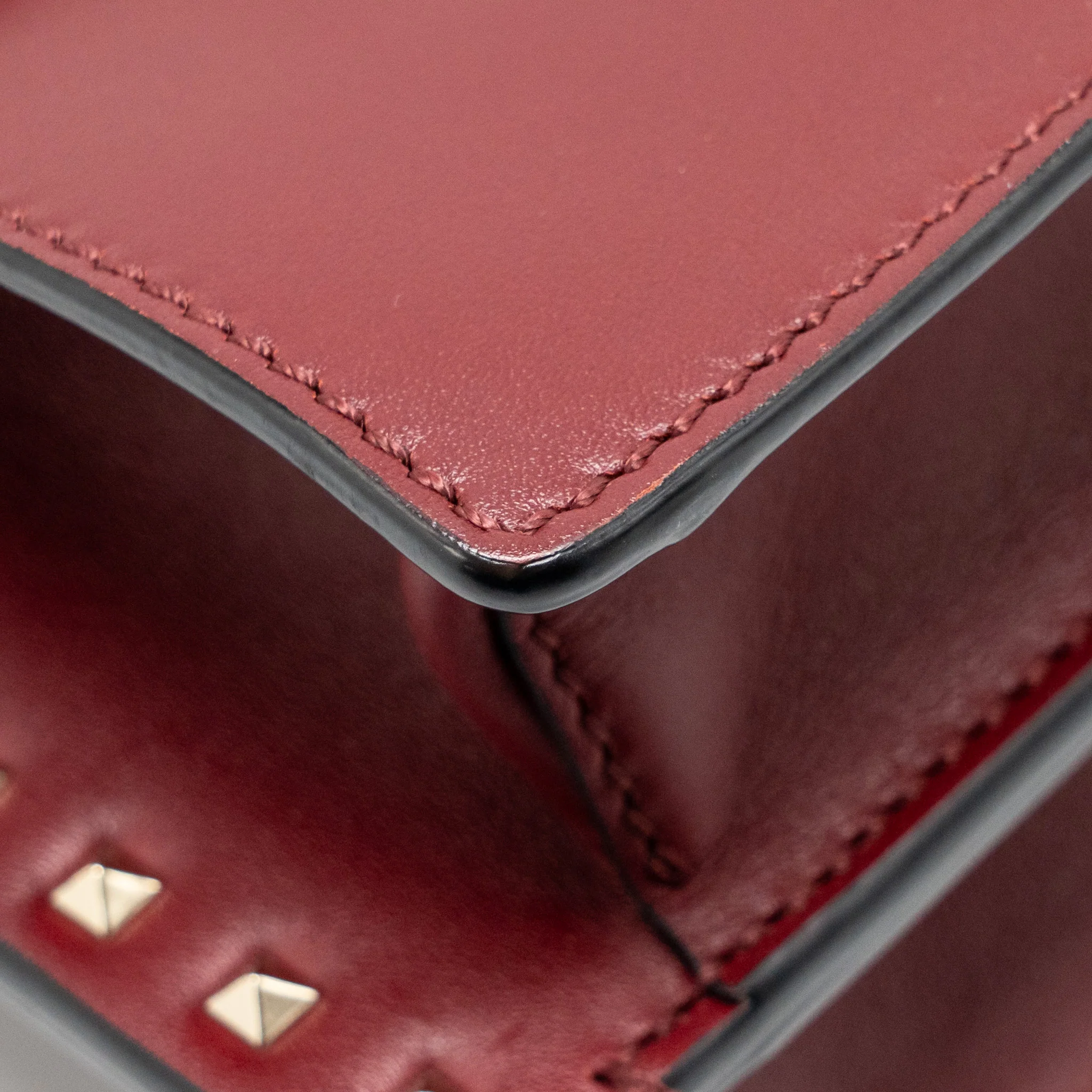 Valentino Garavani Rockstud Flap Bag Calfskin Red GHW - Image 8