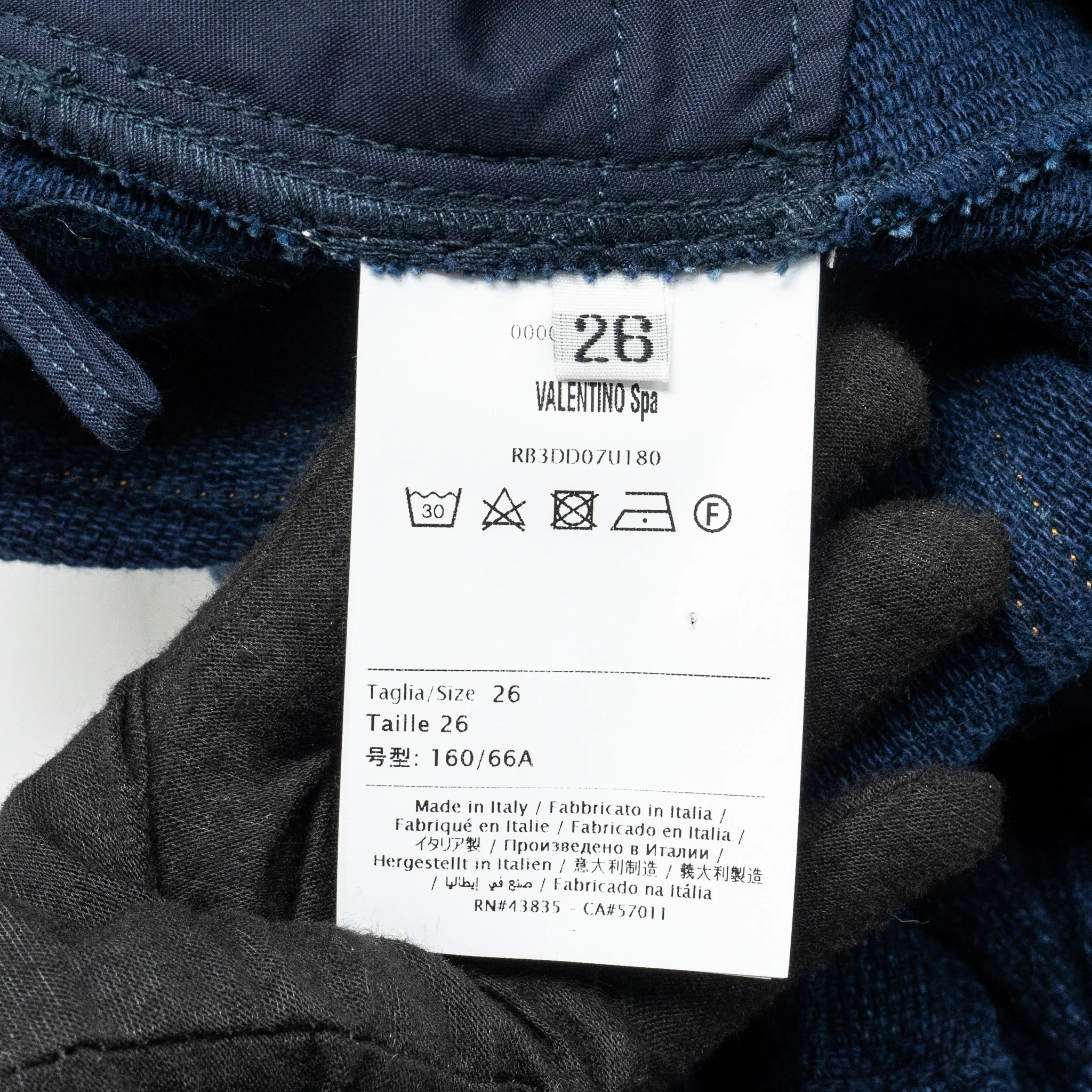 Valentino Size 26 Denim Shorts Cotton Dark Blue - Image 6
