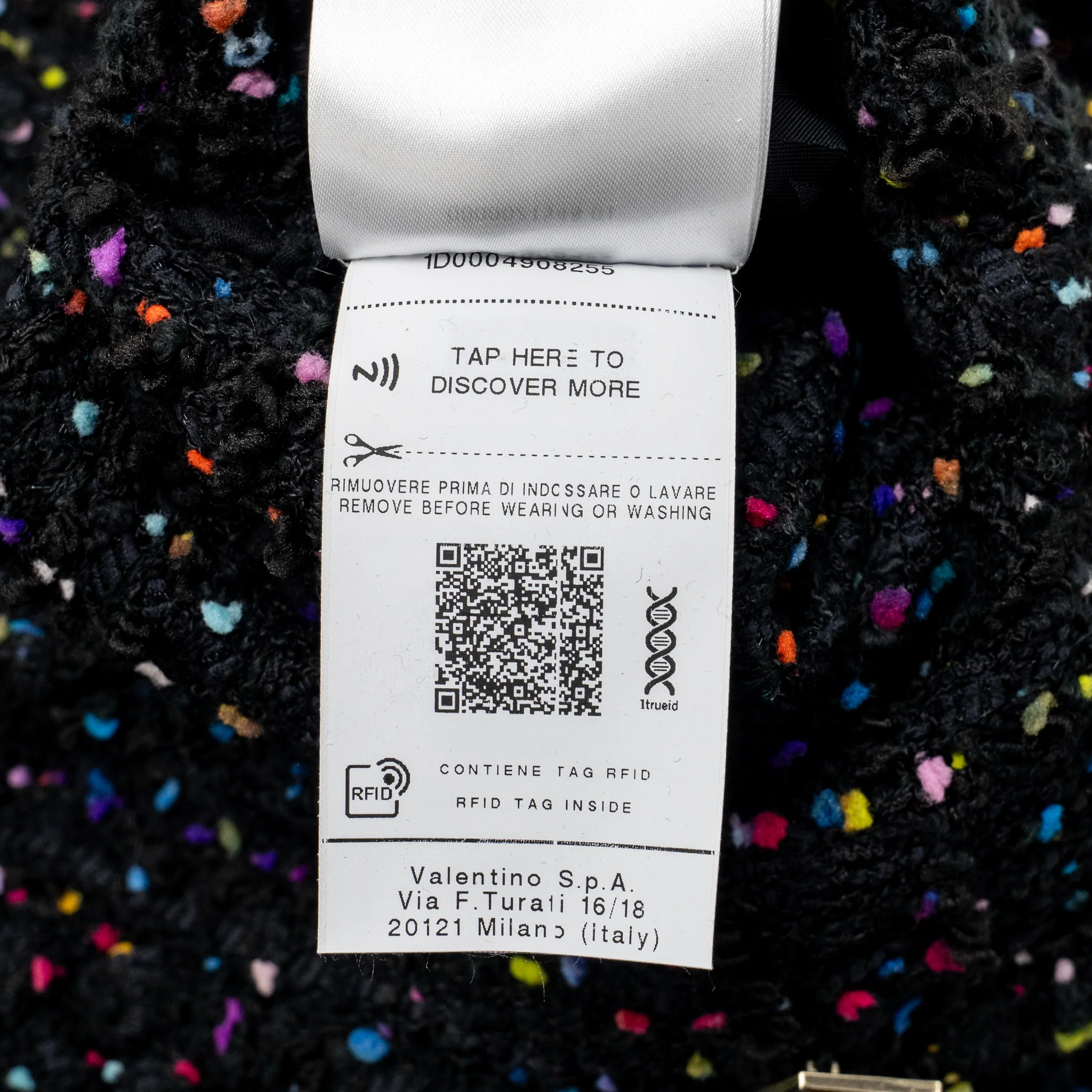 Valentino Size 40 Tweed Vest Viscose/Polyamide Black / Multicolour - Image 12