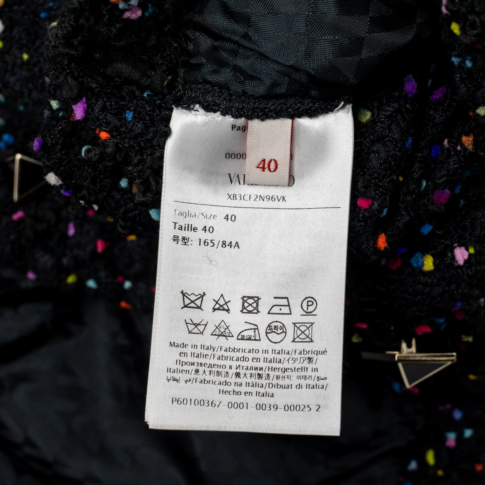 Valentino Size 40 Tweed Vest Viscose/Polyamide Black / Multicolour - Image 8