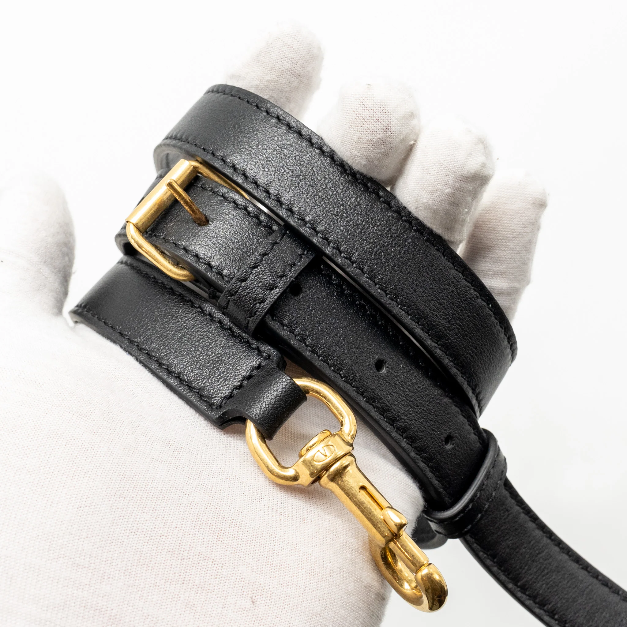 Valentino Small V Logo Crossbody Bag Calfskin Black GHW - Image 16