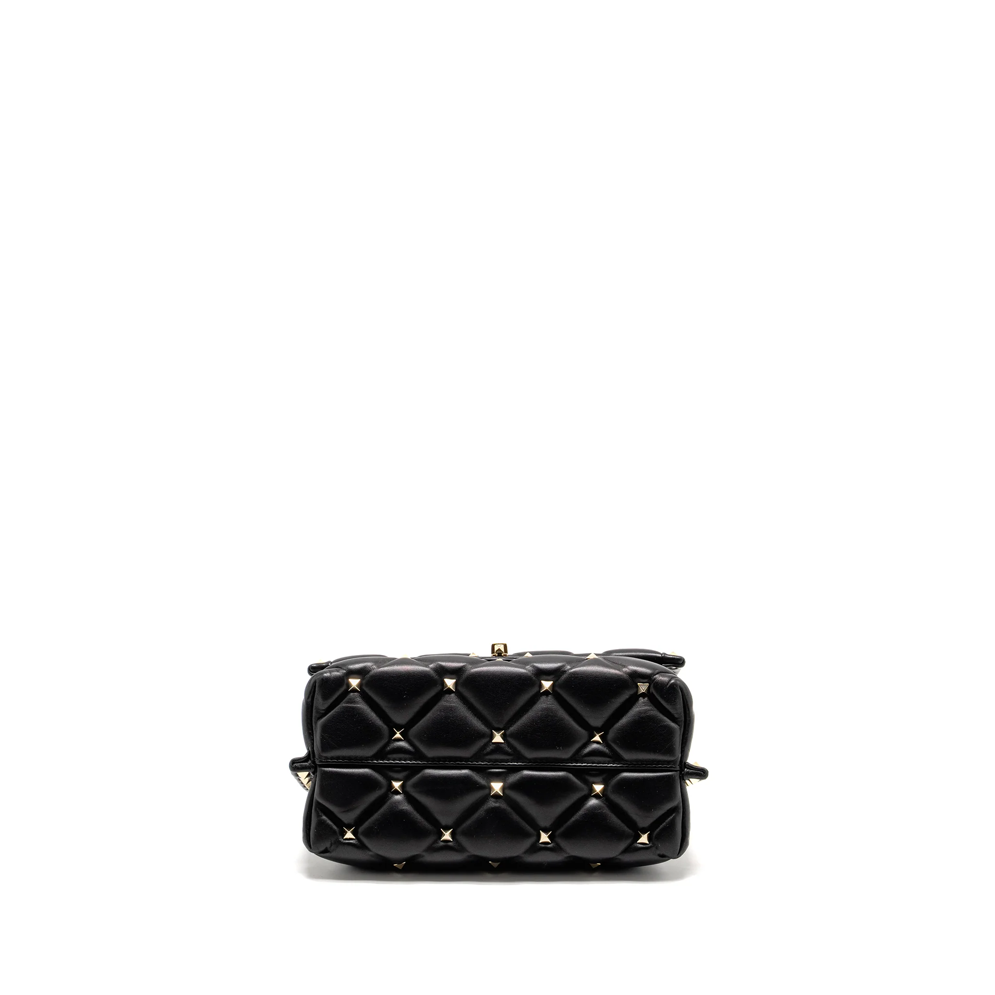 Valentino Top Handle Quilted Candystud Flap Bag Lambskin Black LGHW - Image 5