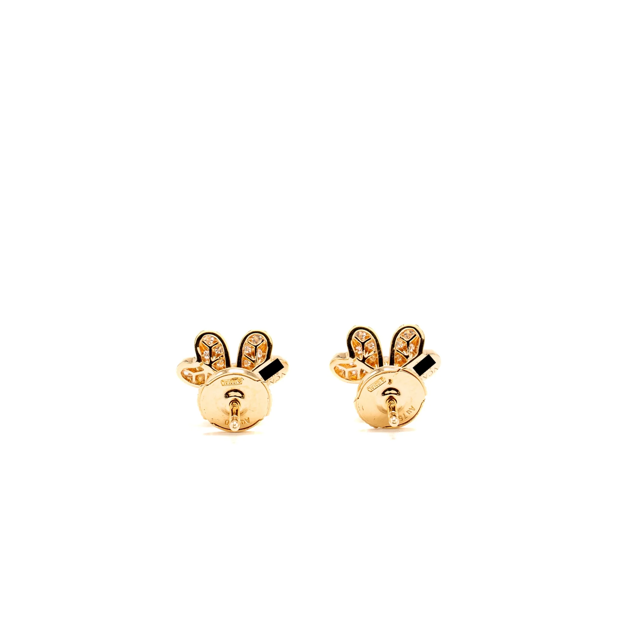Van Cleef & Arpels Frivole Earrings, Mini Model, Rose Gold/Diamonds - Image 4