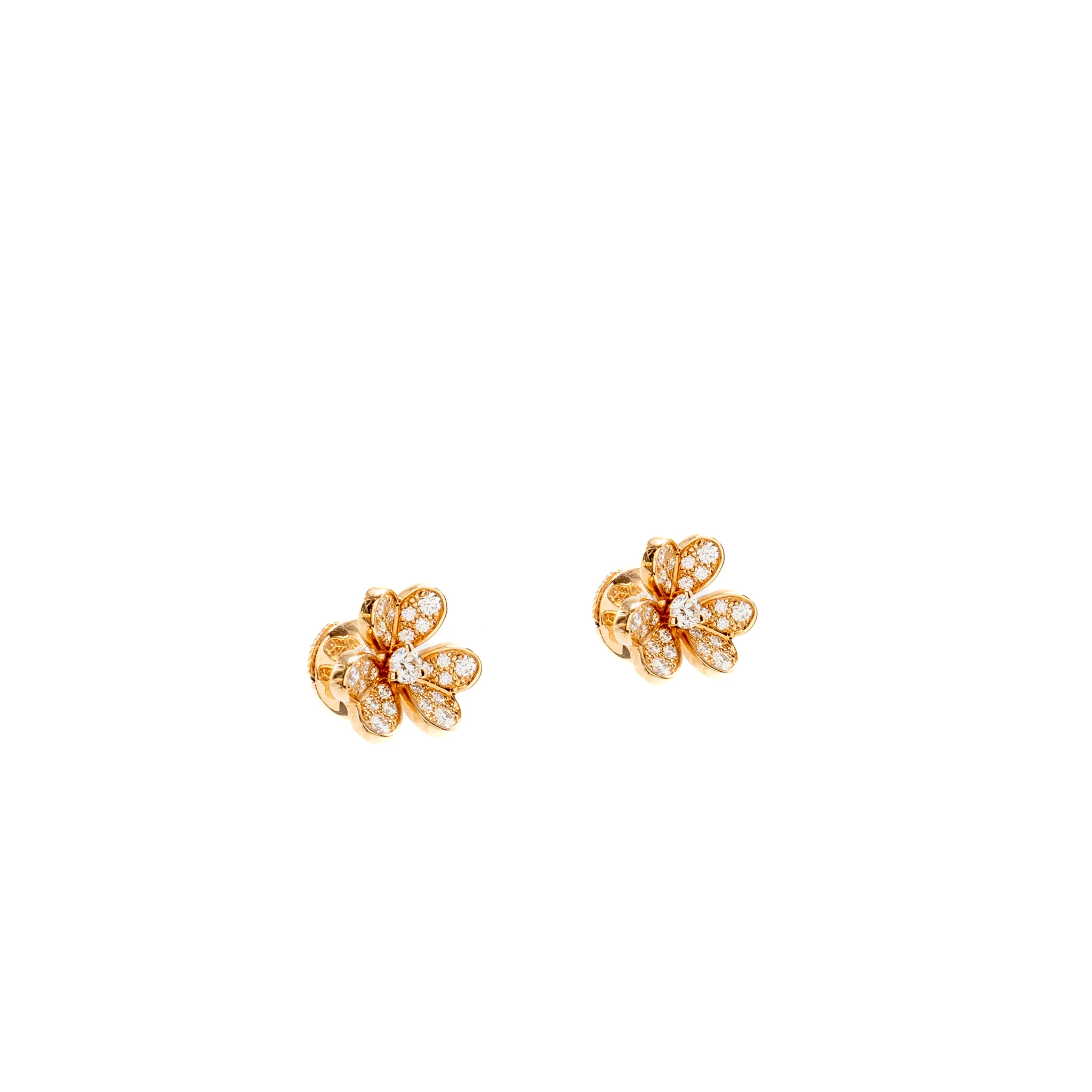 Van Cleef&Arpels Frivole Earrings, Mini Model Rose Gold Diamonds - Image 3