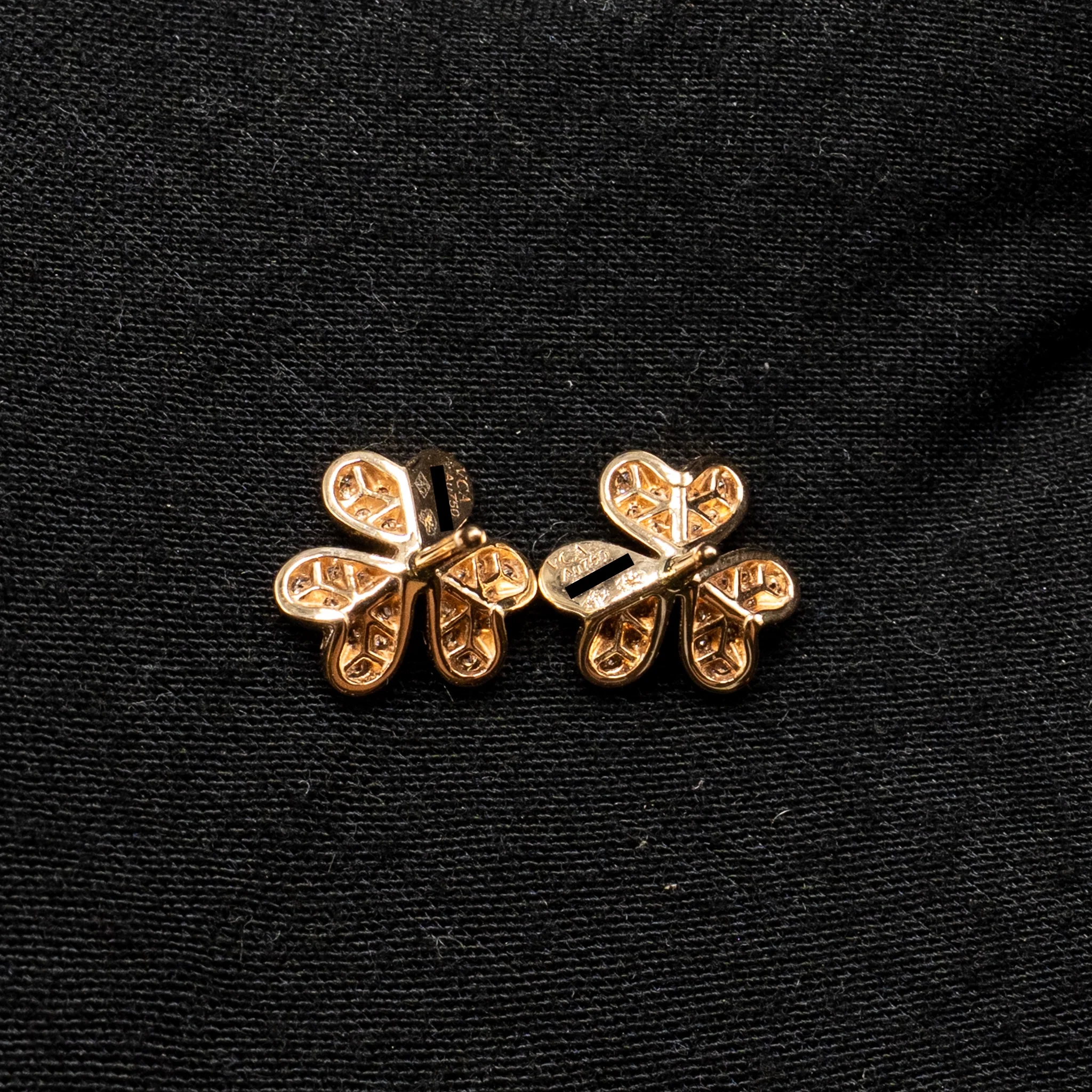 Van Cleef&Arpels Frivole Earrings, Mini Model Rose Gold Diamonds - Image 4