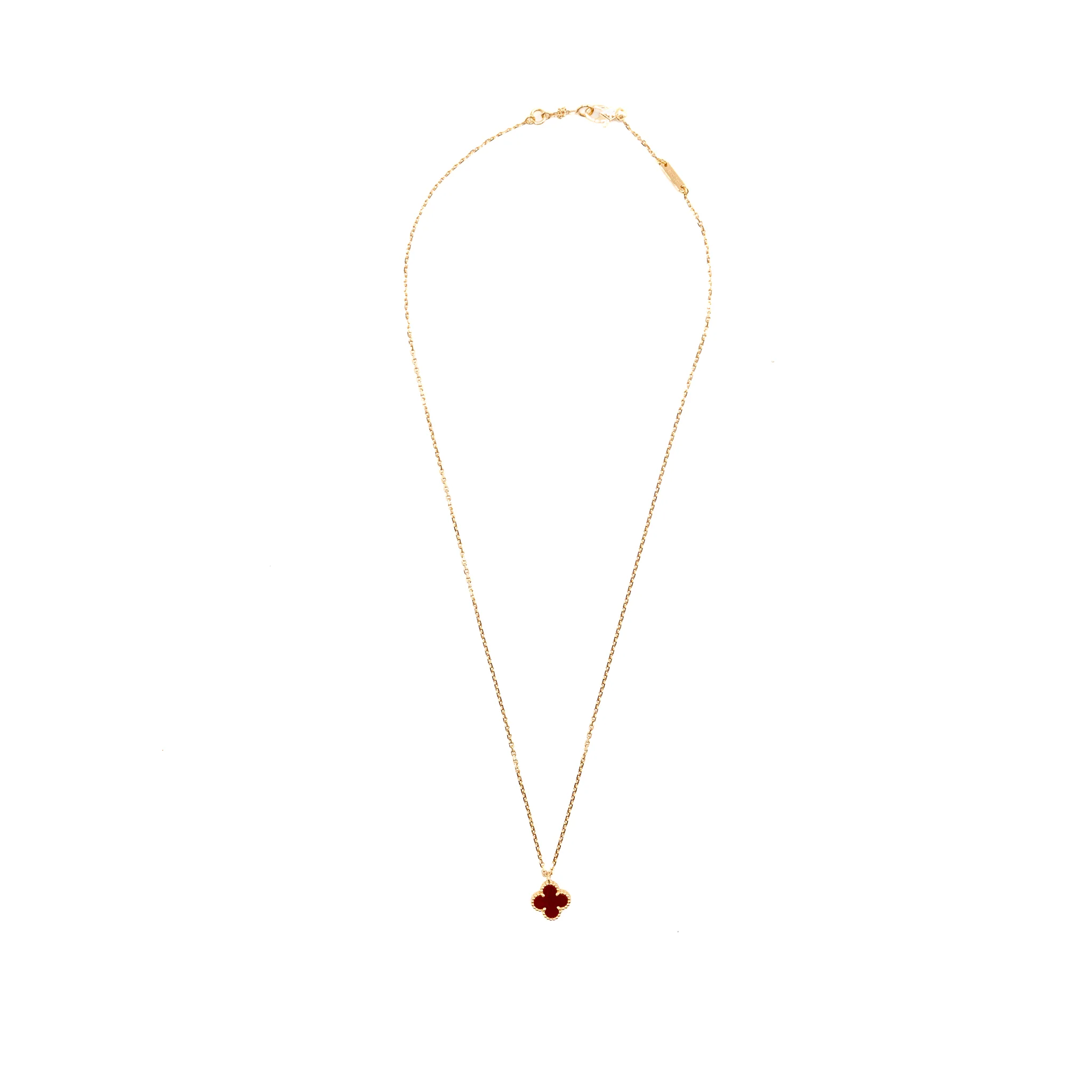 Van Cleef & Arpels sweet alhambra pendant carnelian rose gold - Image 2