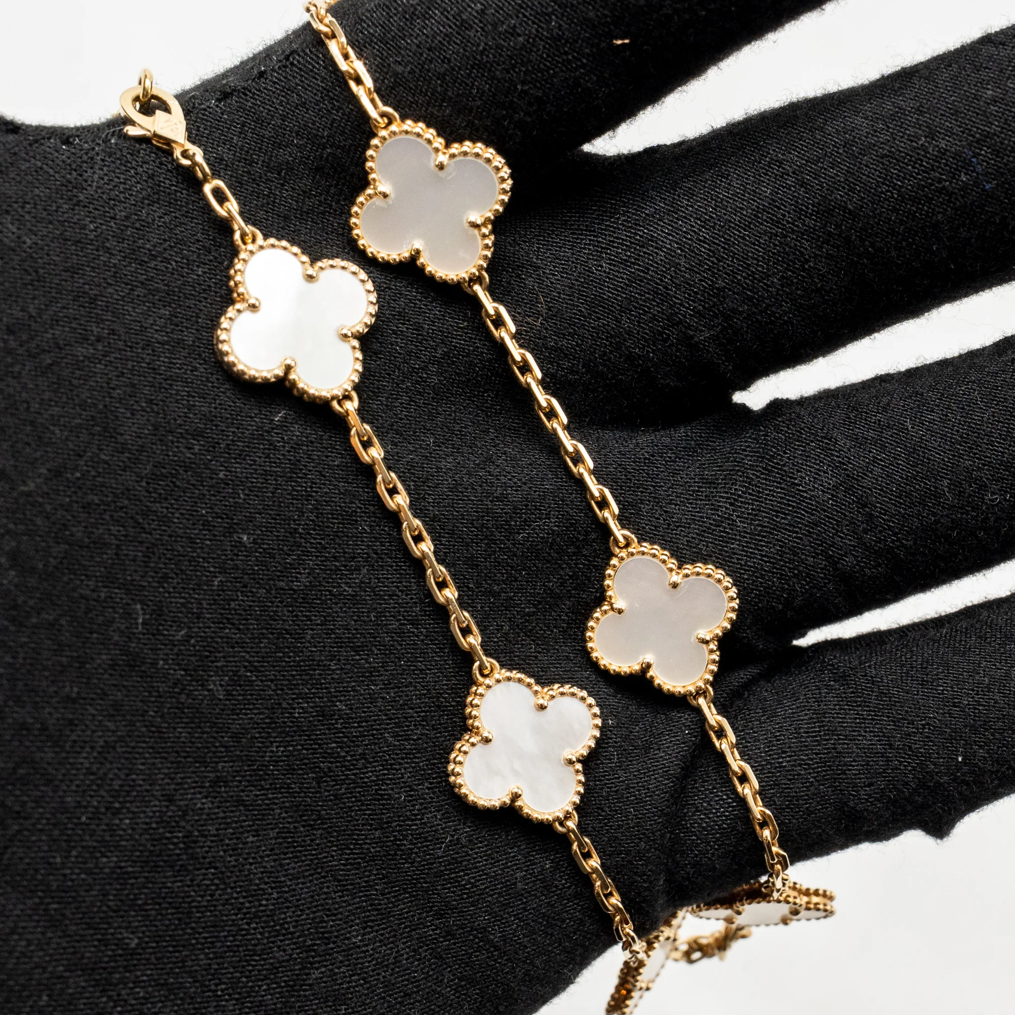 Van Cleef & Arpels Vintage Alhambra 10-Motif Necklace, Yellow Gold, White Mother-of-Pearl - Image 2