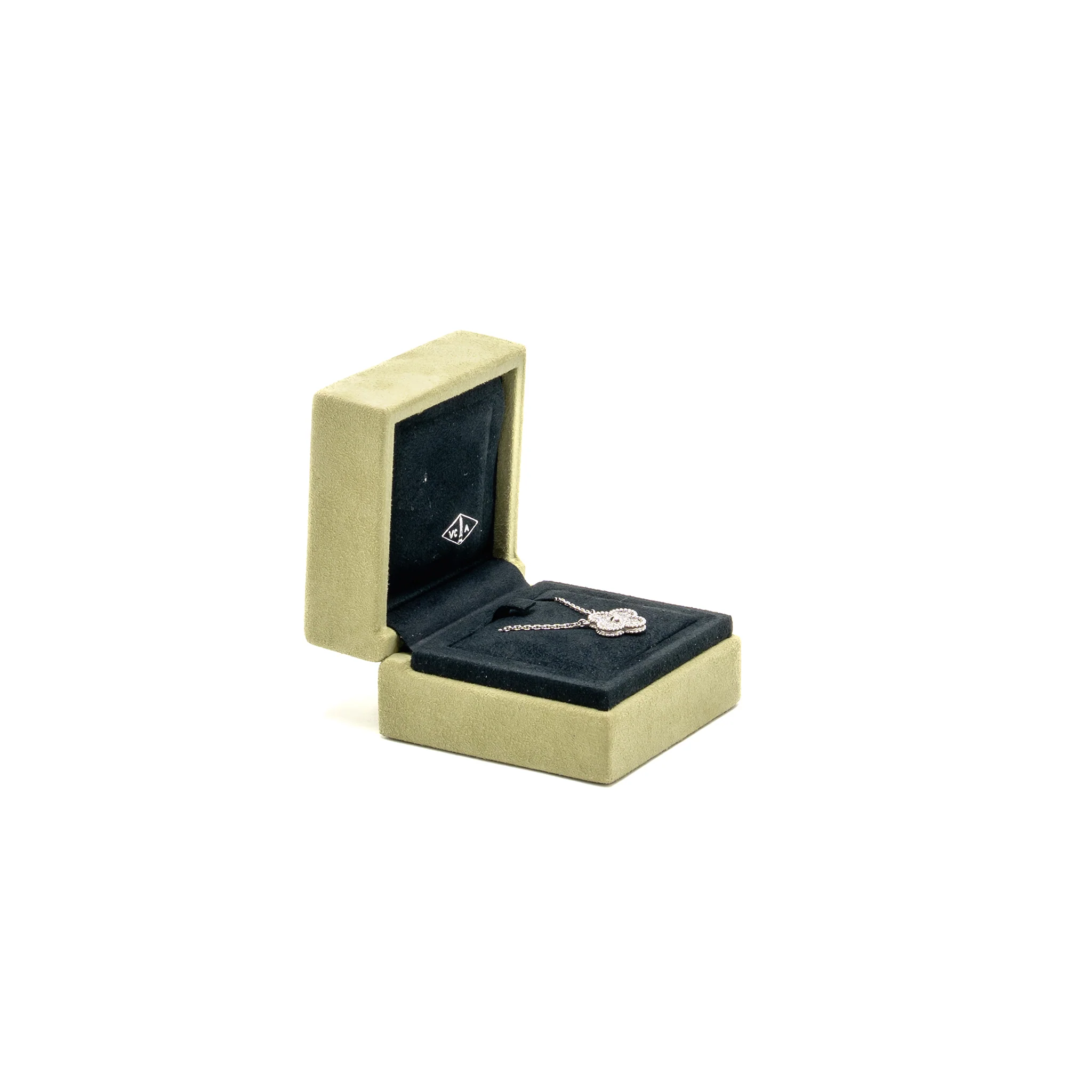 Van Cleef & Arpels Vintage Alhambra Pendant White Gold, Diamonds - Image 2