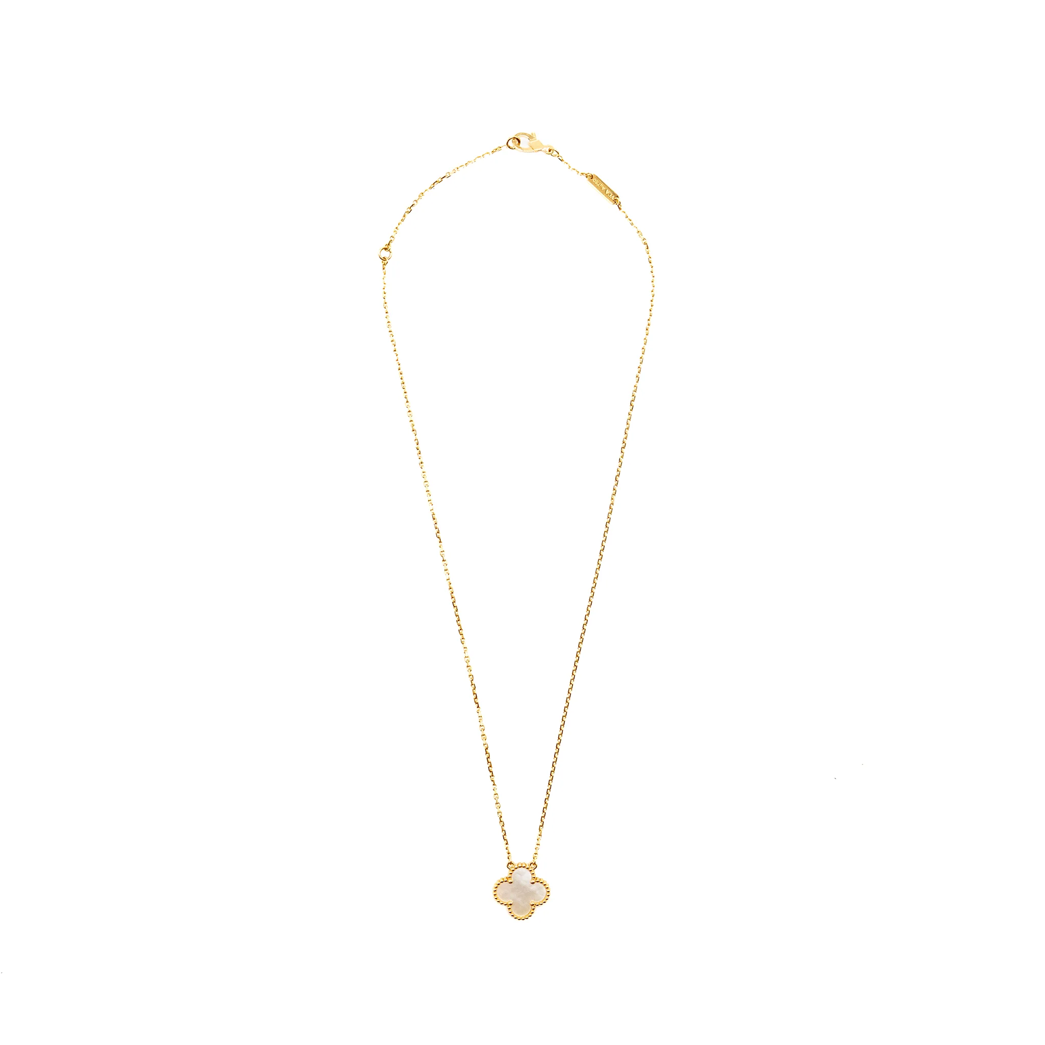 Van Cleef & arpels vintage alhambra pendant white mother of pearl yellow gold - Image 3
