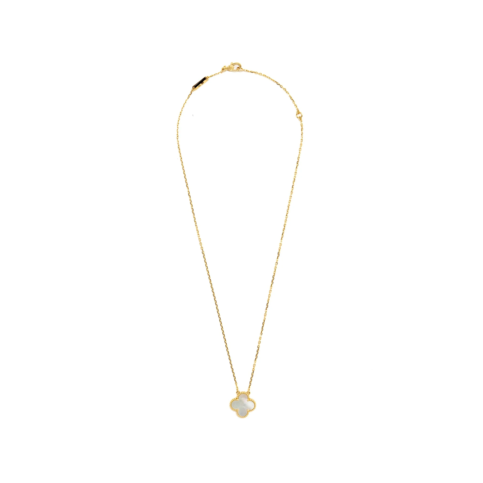 Van Cleef & Arpels Vintage Alhambra Pendant, Yellow Gold, White Mother-of-Pearl - Image 3