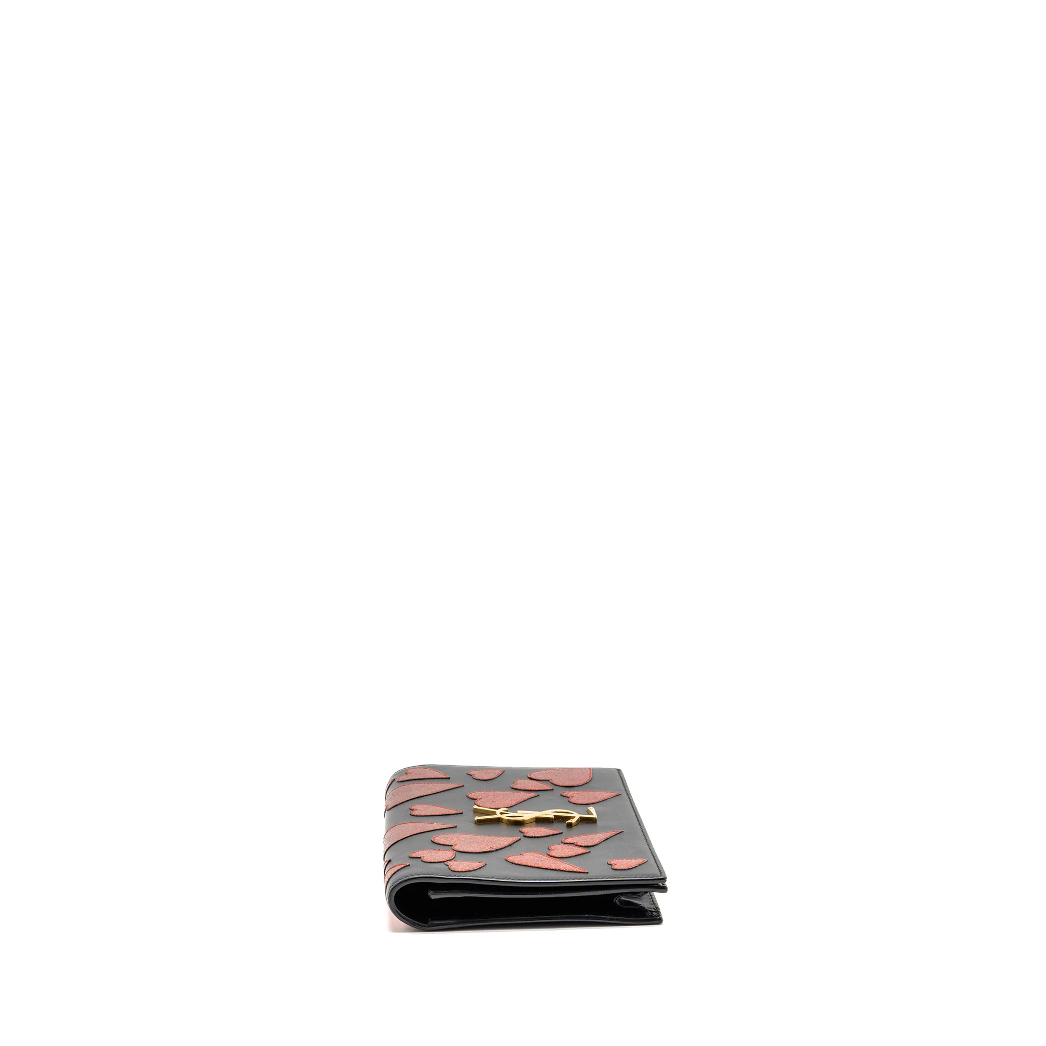 Saint Laurent/YSL Small Hearts Kate Clutch Calfskin Black/Metallic Red GHW - Image 3