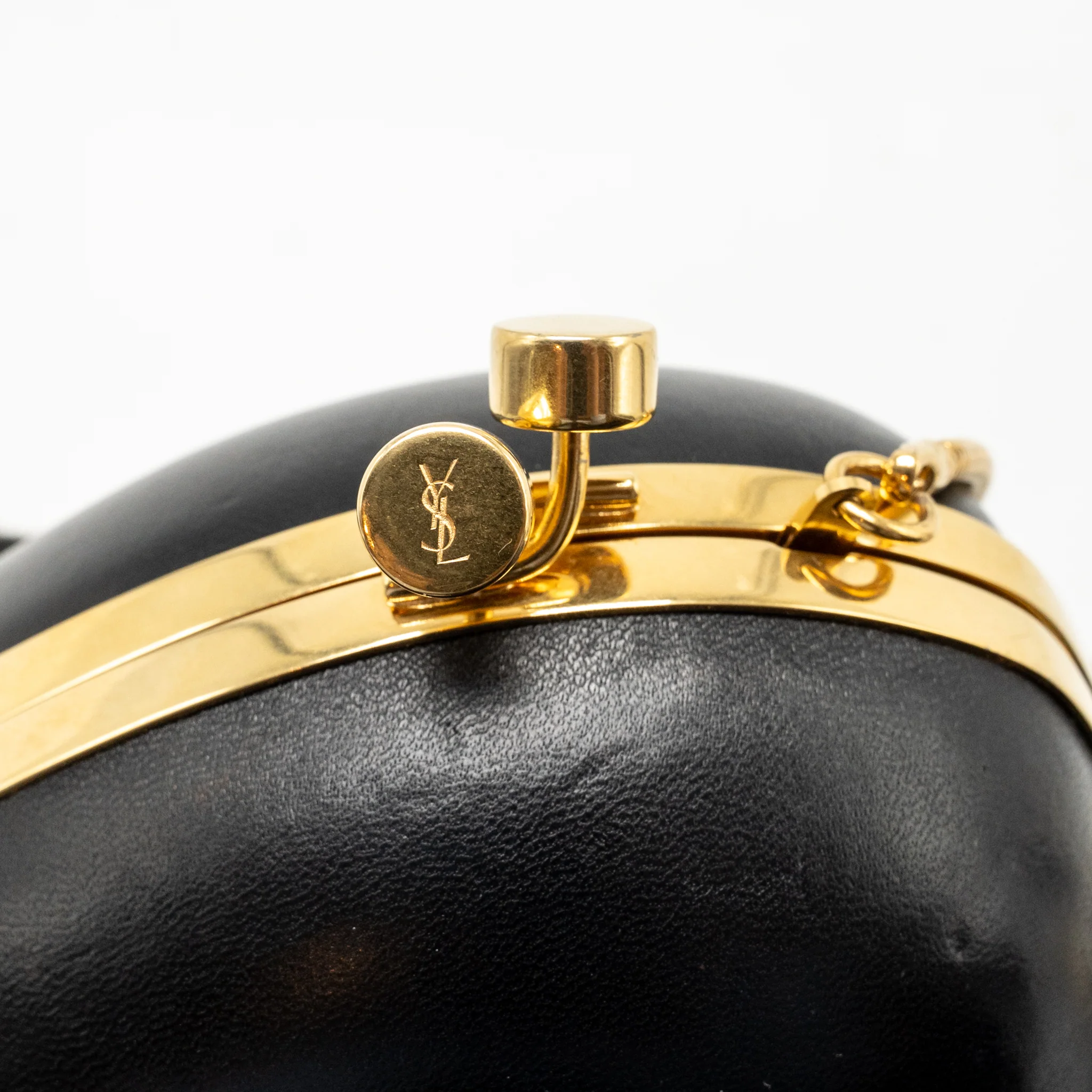 Saint Laurent/YSL Boite Love Clutch with Chain Leather Black GHW - Image 9
